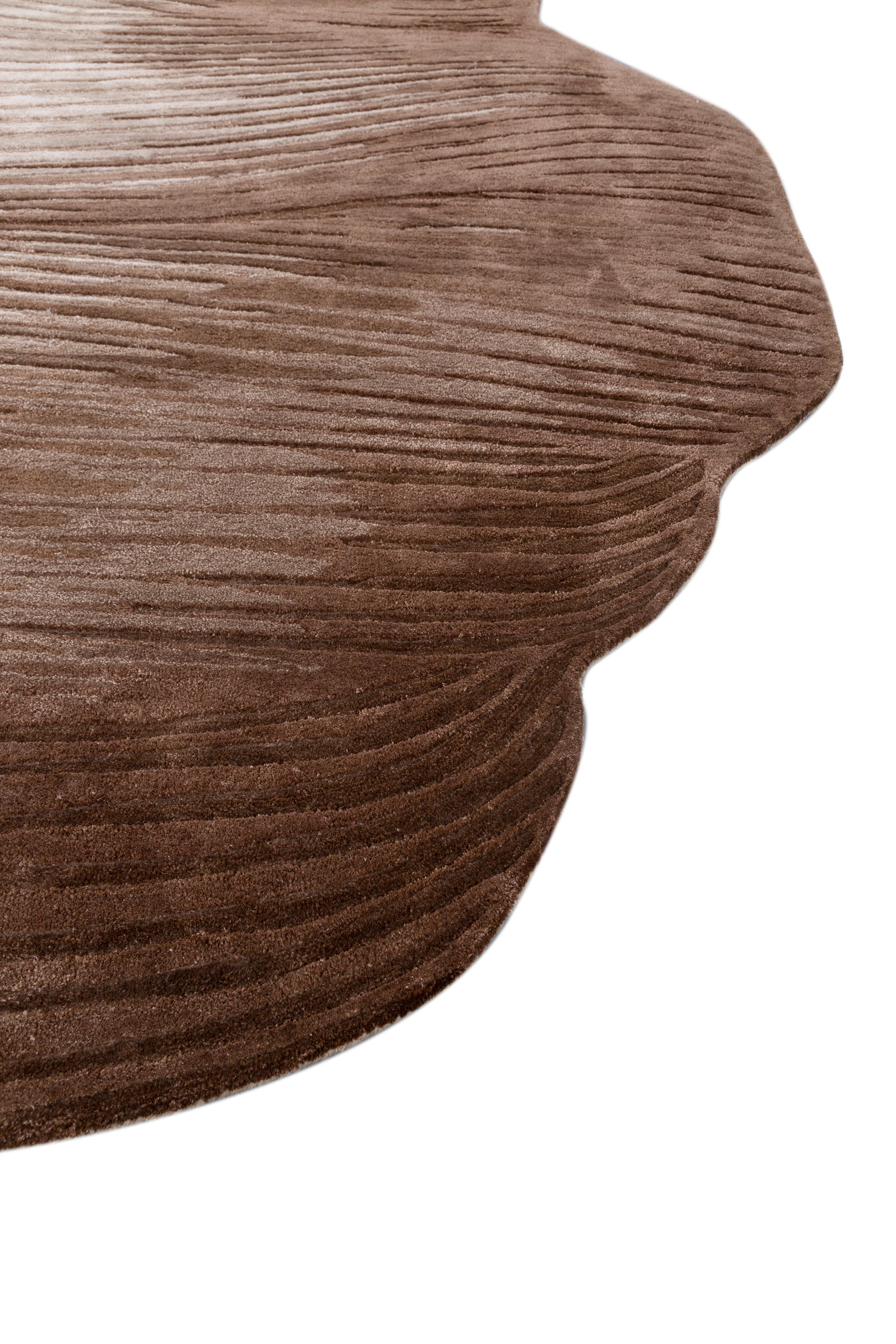 Jaipur Teppiche 6x9 Füße Hand getuftet Teppich Wolle & Viskose Moderne Beige & Braun Teppich (Indisch) im Angebot