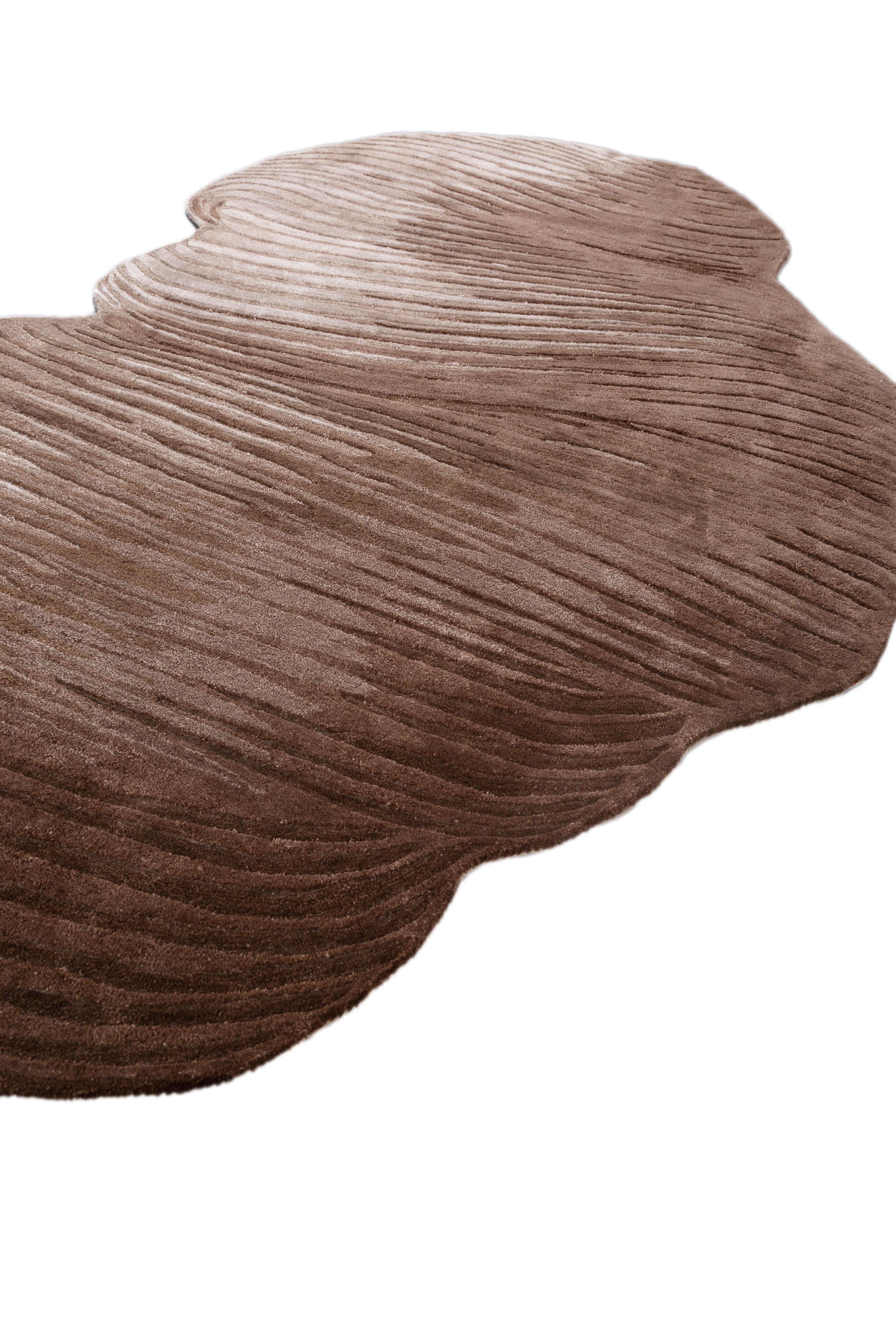 Jaipur Teppiche 6x9 Füße Hand getuftet Teppich Wolle & Viskose Moderne Beige & Braun Teppich (Handgefertigt) im Angebot