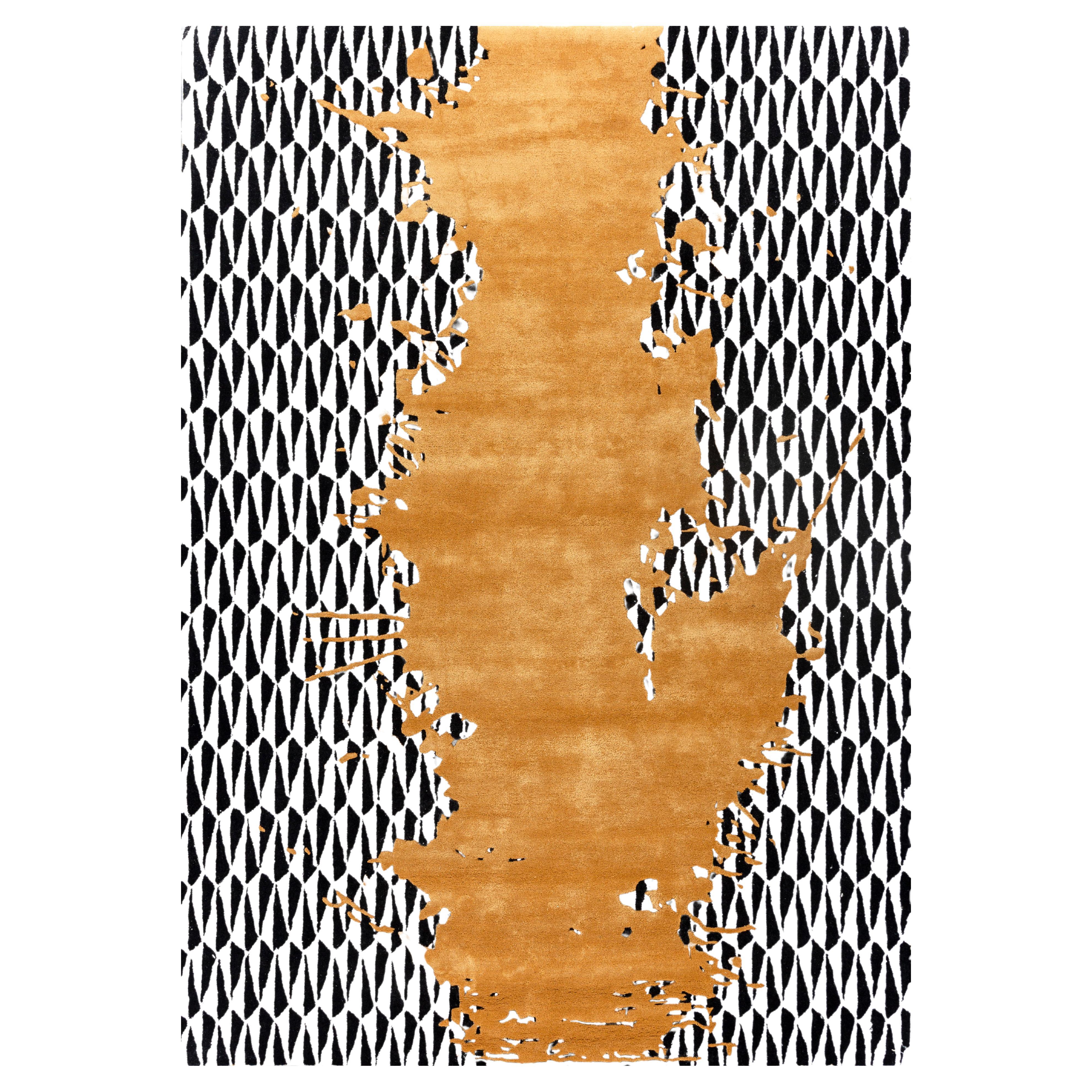 Jaipur Teppiche 6x9 Füße Hand getuftet Teppich Wolle & Viskose Moderne Beige & Braun Teppich im Angebot