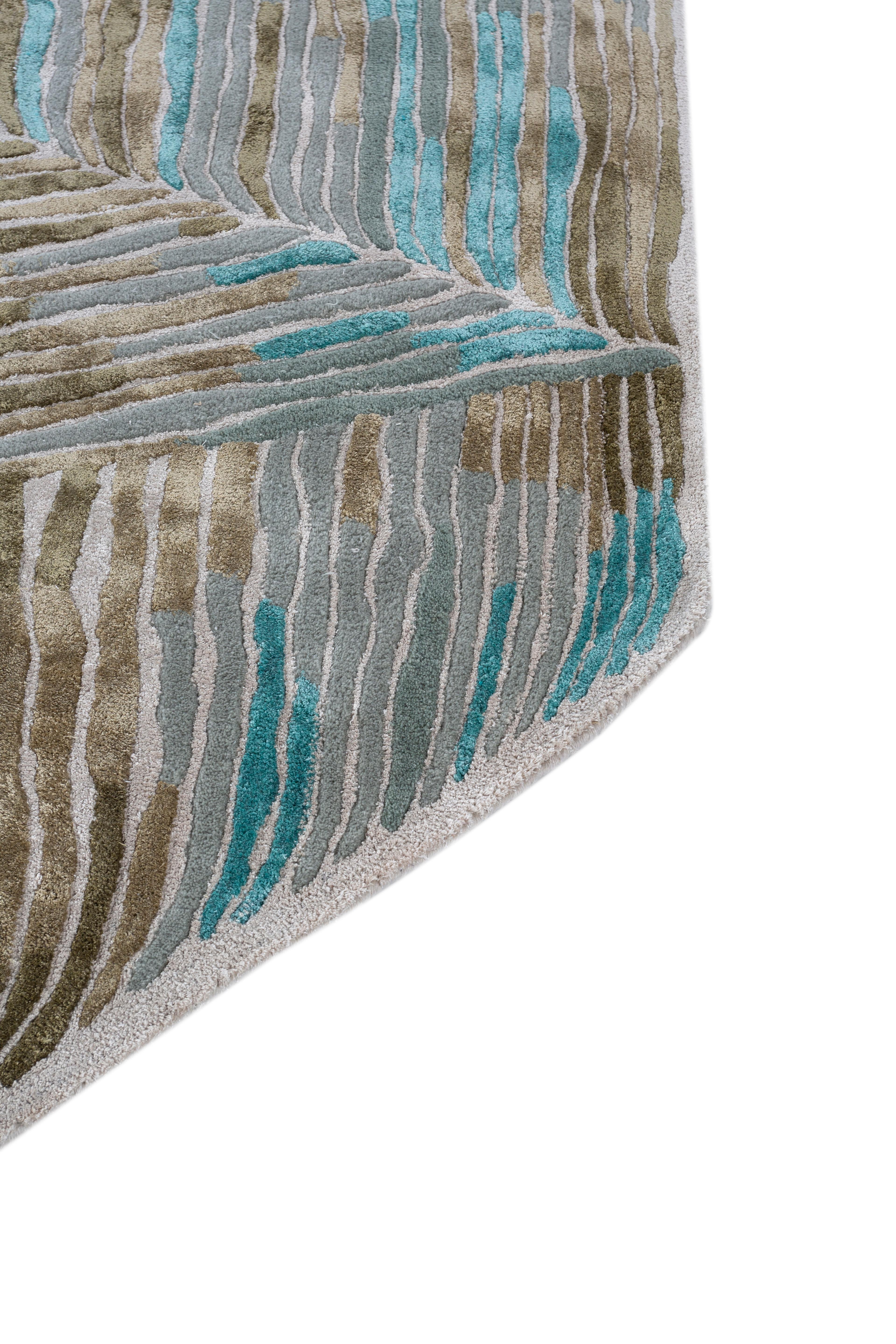 Jaipur Teppiche 6x9 Füße Hand getuftet Teppich Wolle & Viskose Moderne Elfenbein Teppich (Indisch) im Angebot
