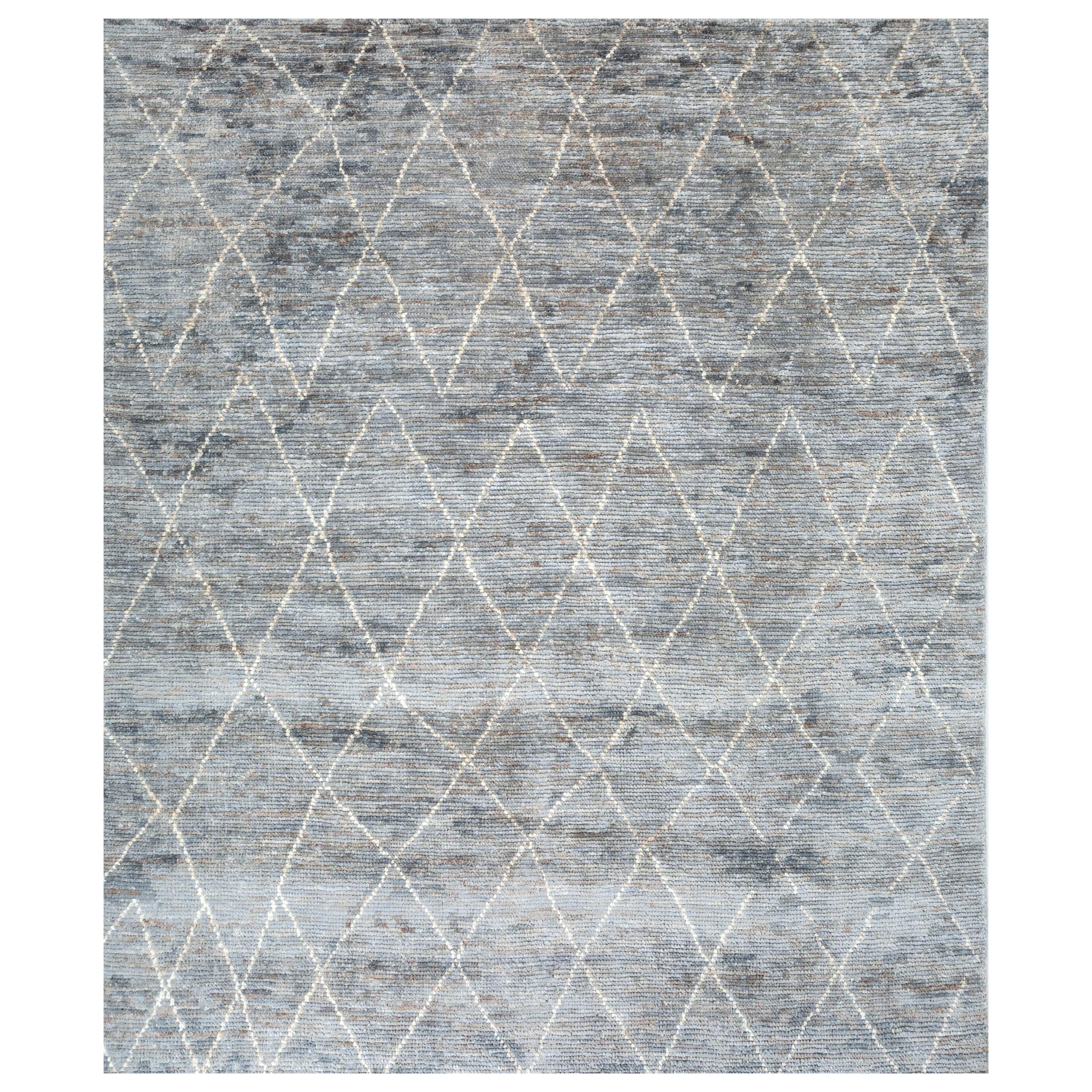 Tapis culturel gris glacier et blanc 240X300 cm noué à la main