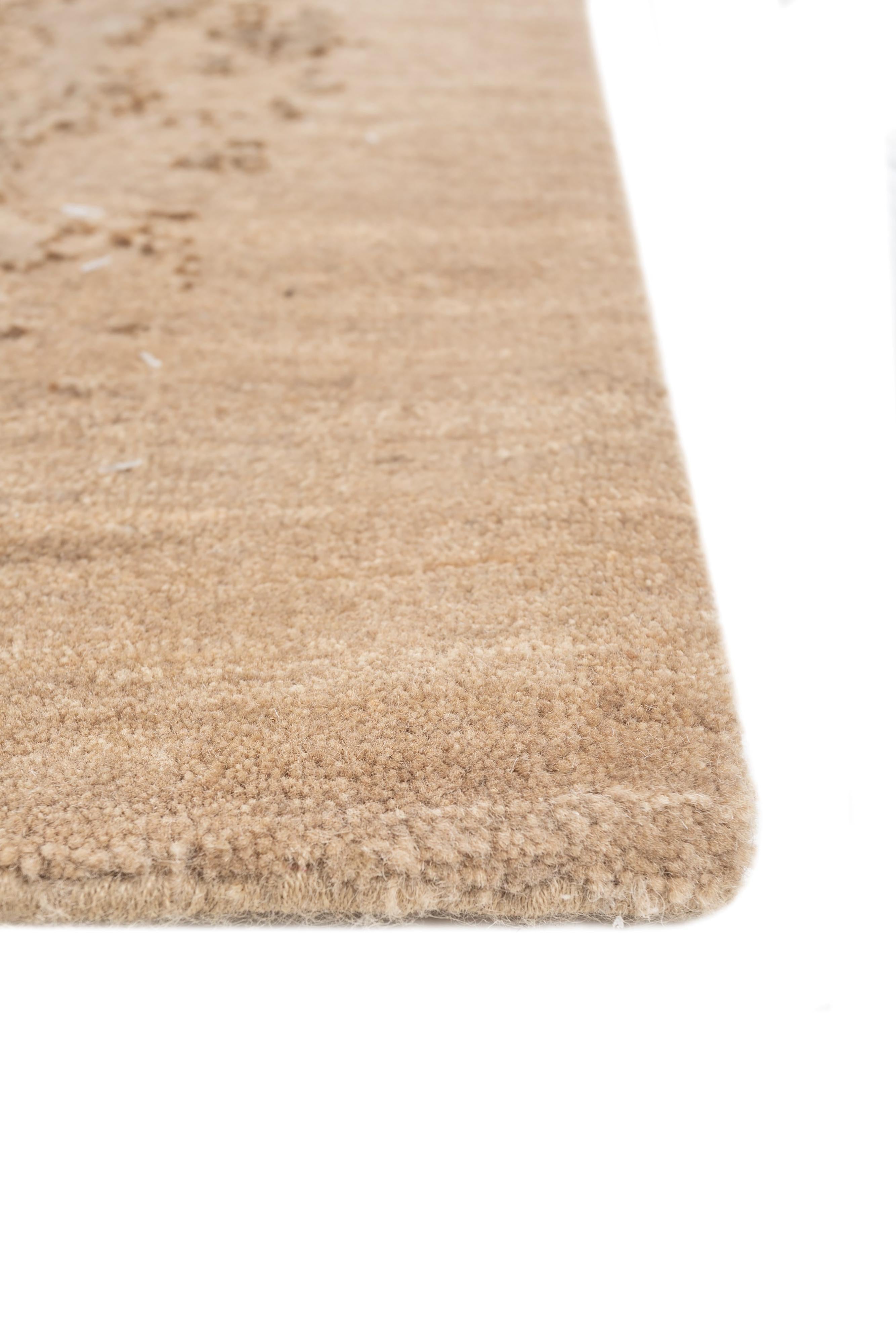 Jaipur Rugs 8x10 Feet Hand Knotted Carpet Wool And Bamboo Silk Beige And Brown (Moderne) im Angebot