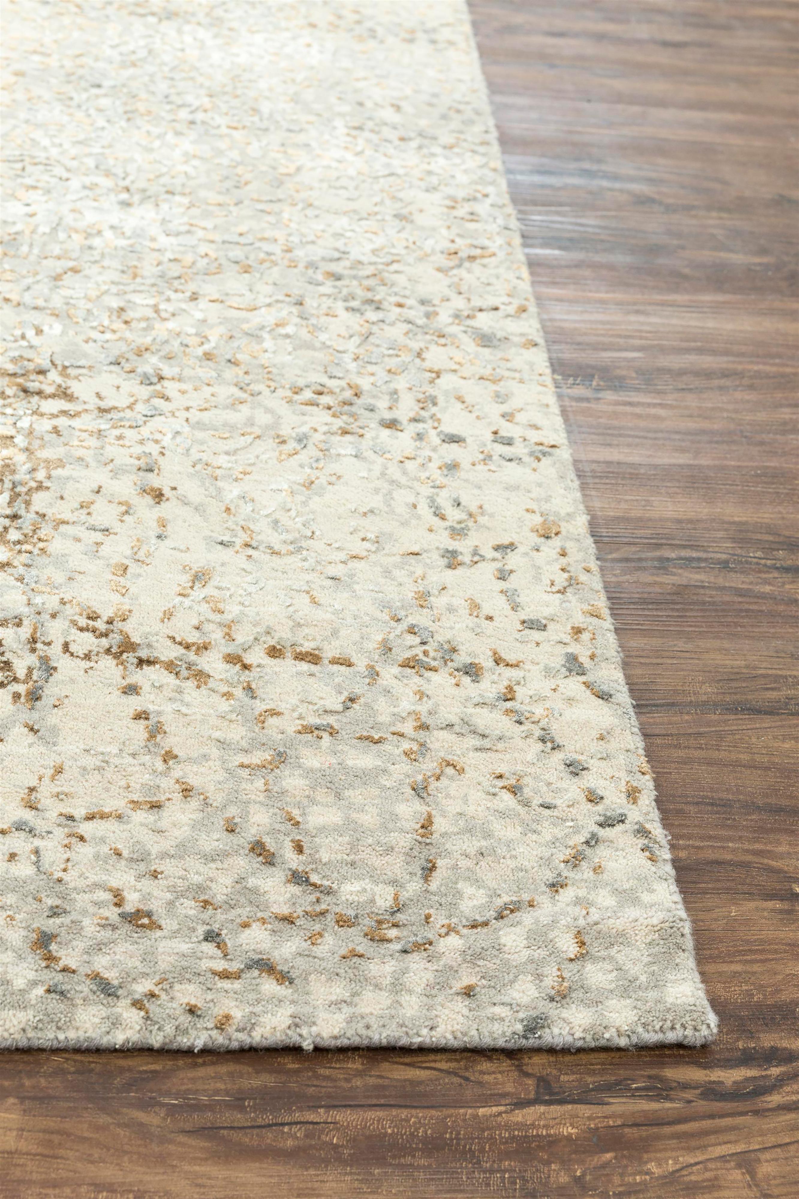 Moderno Jaipur Rugs 8x10 Piedi Tappeto annodato a mano in lana e seta di bambù Beige e Marrone in vendita
