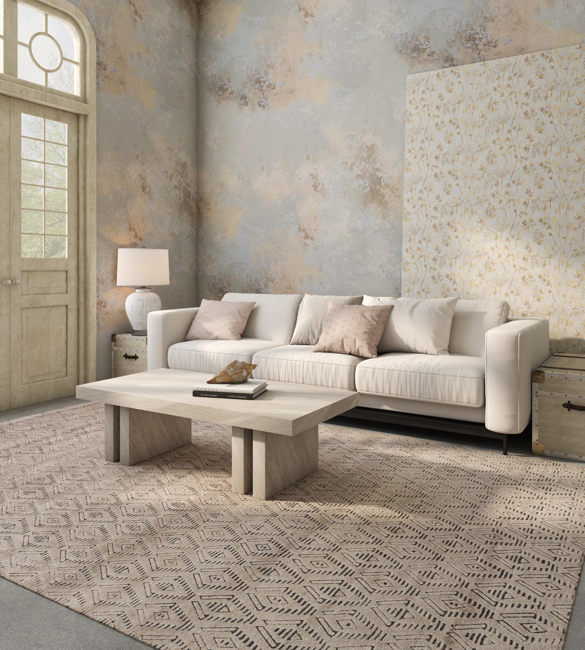 Immagina di affondare i piedi in un mondo in cui il comfort incontra lo stile, dove ogni passo è un ricordo di un'artigianalità meticolosa e di un design accurato. Tutto questo si riflette bene in questo tappeto tessuto a mano della nostra