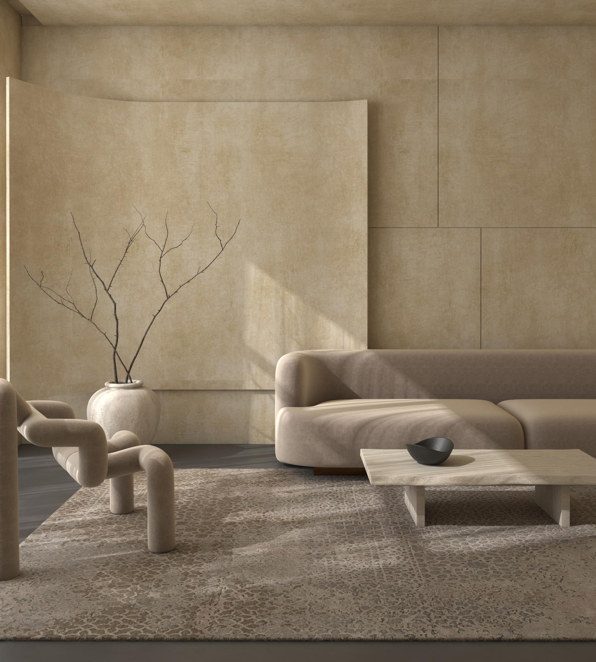 Intraprendi un viaggio sensoriale con questa squisita creazione della collezione di Gauri Khan - Tattvam  che è stato progettato per immergere il tuo spazio nelle incantevoli storie dell'India rurale. Questo capolavoro moderno, abilmente annodato a