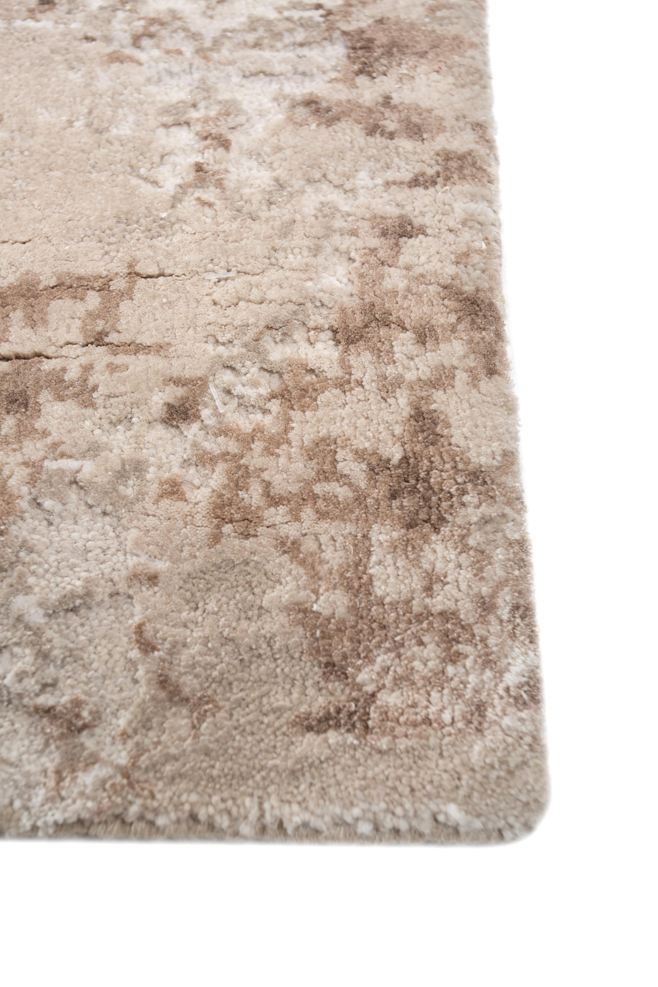 Moderno Tappeto Jaipur Rugs 8x10 Piedi annodato a mano in lana e seta di bambù Beige e Marrone in vendita