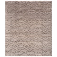 Jaipur Rugs 8X10 Feet Hand Knotted Carpet Wool And Bamboo Silk Beige & Brown Rug