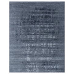 Tapis Celestial Fusion bleu Orion et bleu indigo, 240 x 300 cm, noué à la main