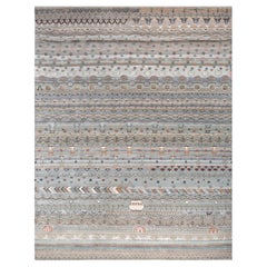Jaipur Rugs 8x10 Füße handgeknüpft Teppich Wolle und Bambus Seide Blau Modern Teppich