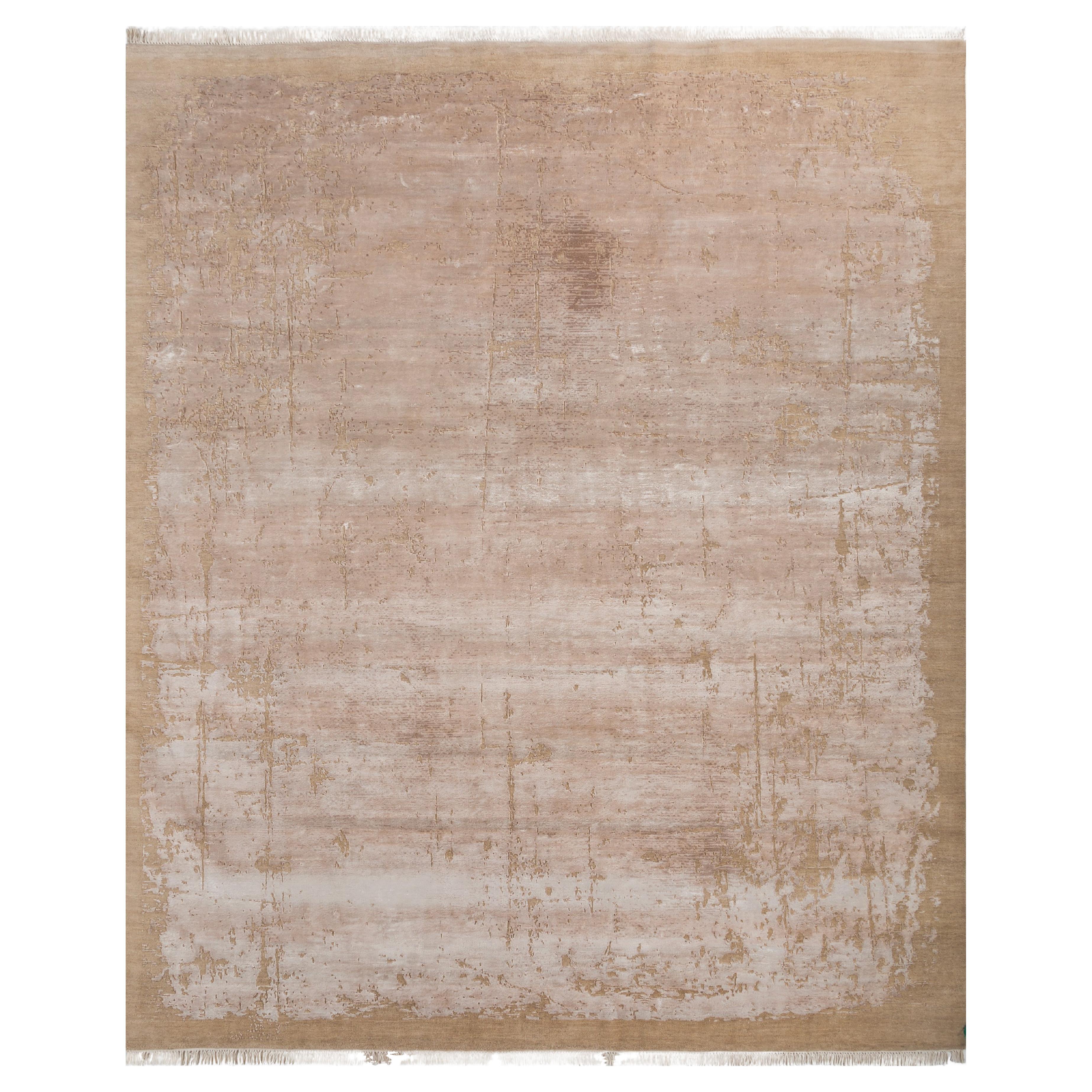 Jaipur Rugs 8x10 Füße handgeknüpfte Teppiche Wolle und Bambus Seide Elfenbein Modern im Angebot