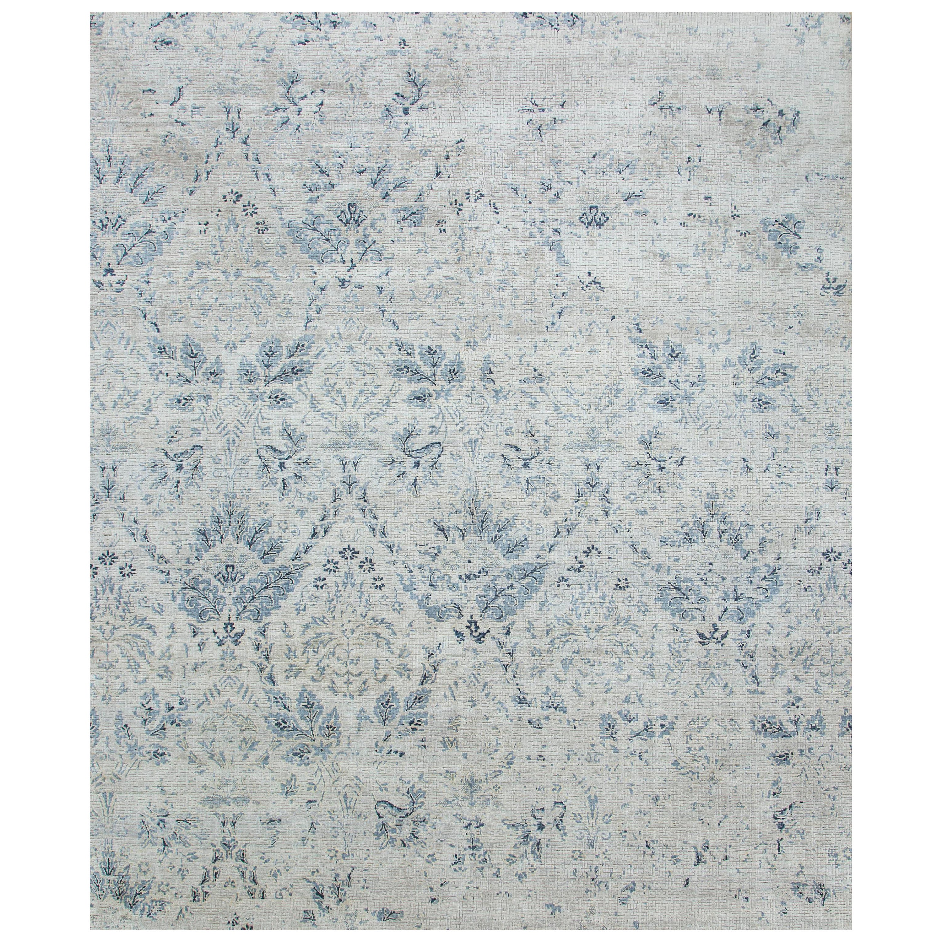 Opulent Tranquility Warm Grau & China Blau 240X300 Cm Handgeknüpfter Teppich
