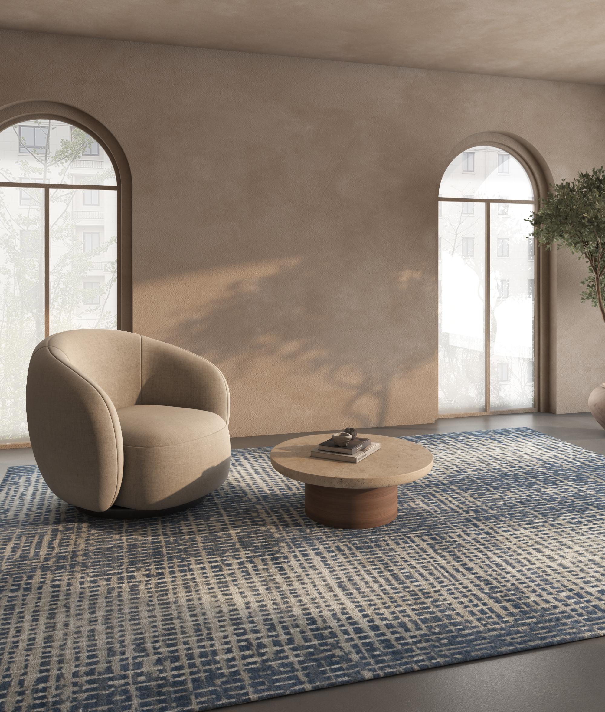 Jaipur Rugs Entdecken Sie mit der opulenten Uvenuti Collection moderne Designs für einen zeitgenössischen Raum. Uvenuti ist eine Kollektion mit Netzstrukturen und abstrakten Mustern, die mit trendigen Blautönen, satten Grautönen und erdigen