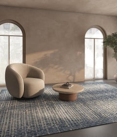 Jaipur Rugs 8x10 Feet Hand knotted Carpet Wool And Silk Modern Blue Rug