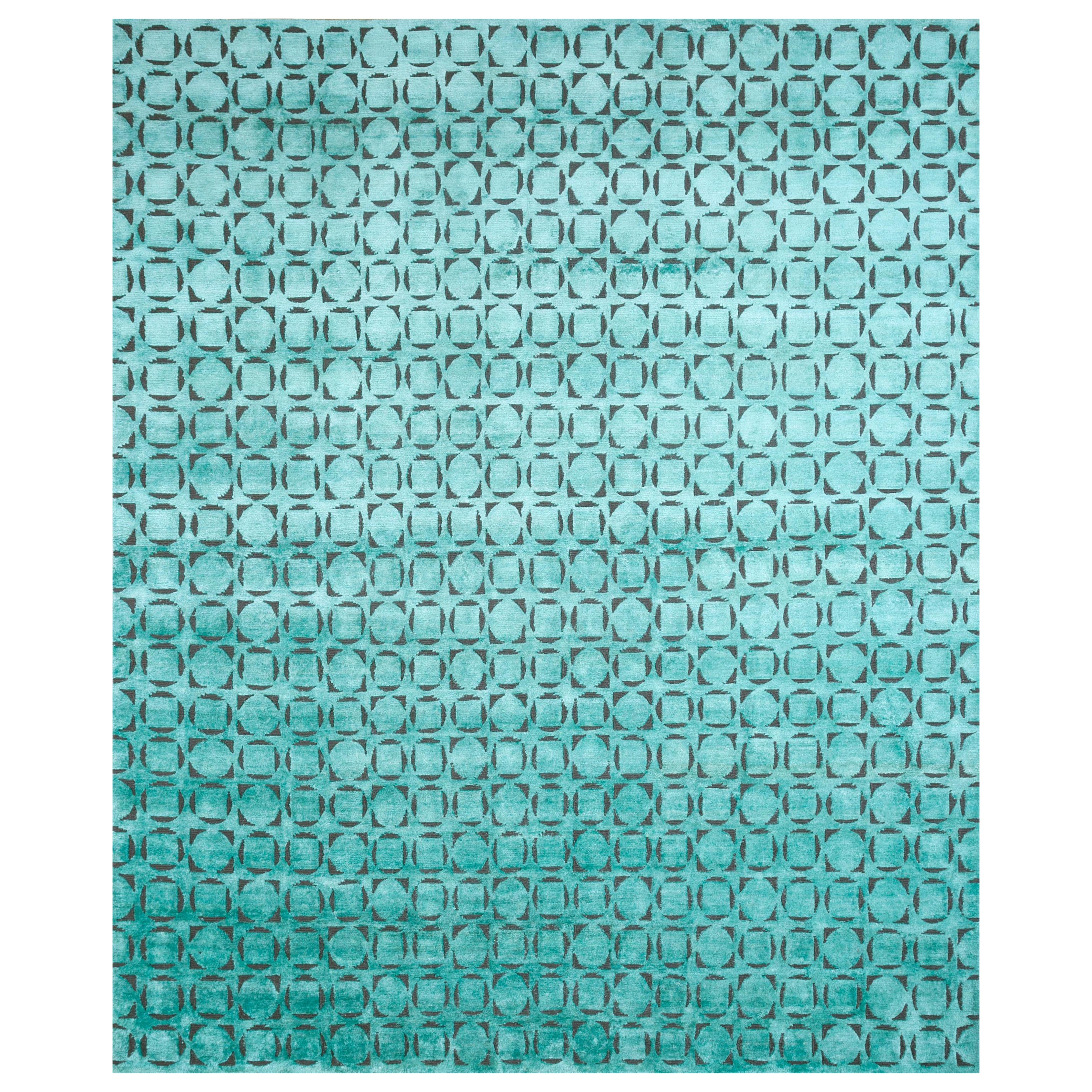 Jaipur Rugs 8x10 Feet Hand geknüpft Teppich Wolle und Seide modern Blau Teppich