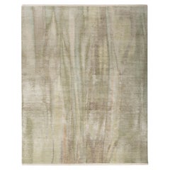 Jaipur Rugs 8x10 Feet Tapis noué à la main Laine et soie Tapis moderne vert