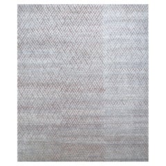 Jaipur Rugs Tapis 8x10 pieds noués à la main Laine et soie moderne Gris et noir