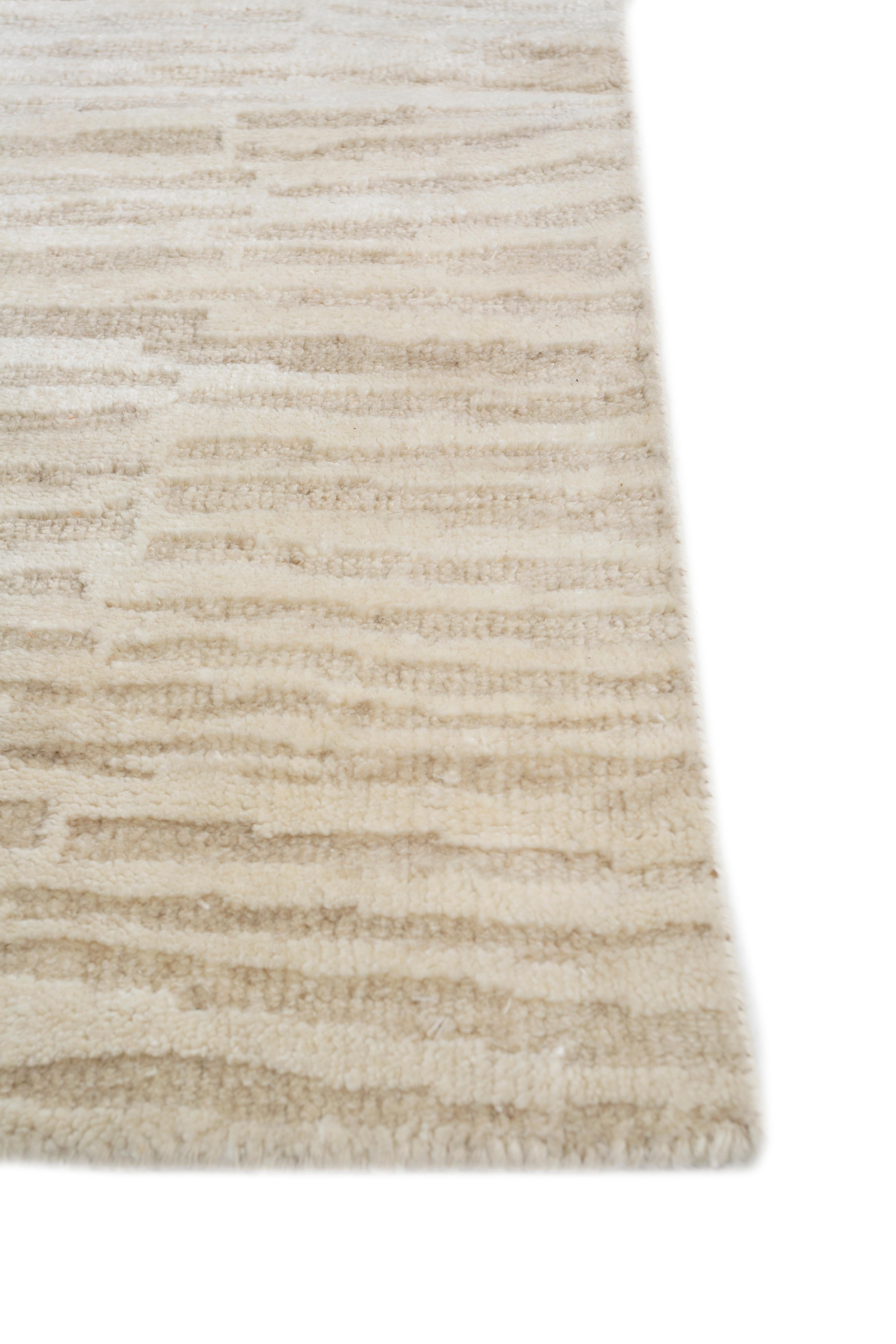 Moderne Jaipur Rugs Tapis 8x10 pieds noués à la main Laine et crayon Tapis moderne Ivoire en vente
