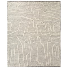 Tappeto Mellow Waves Light Blue & Peach 240x300 cm annodato a mano
