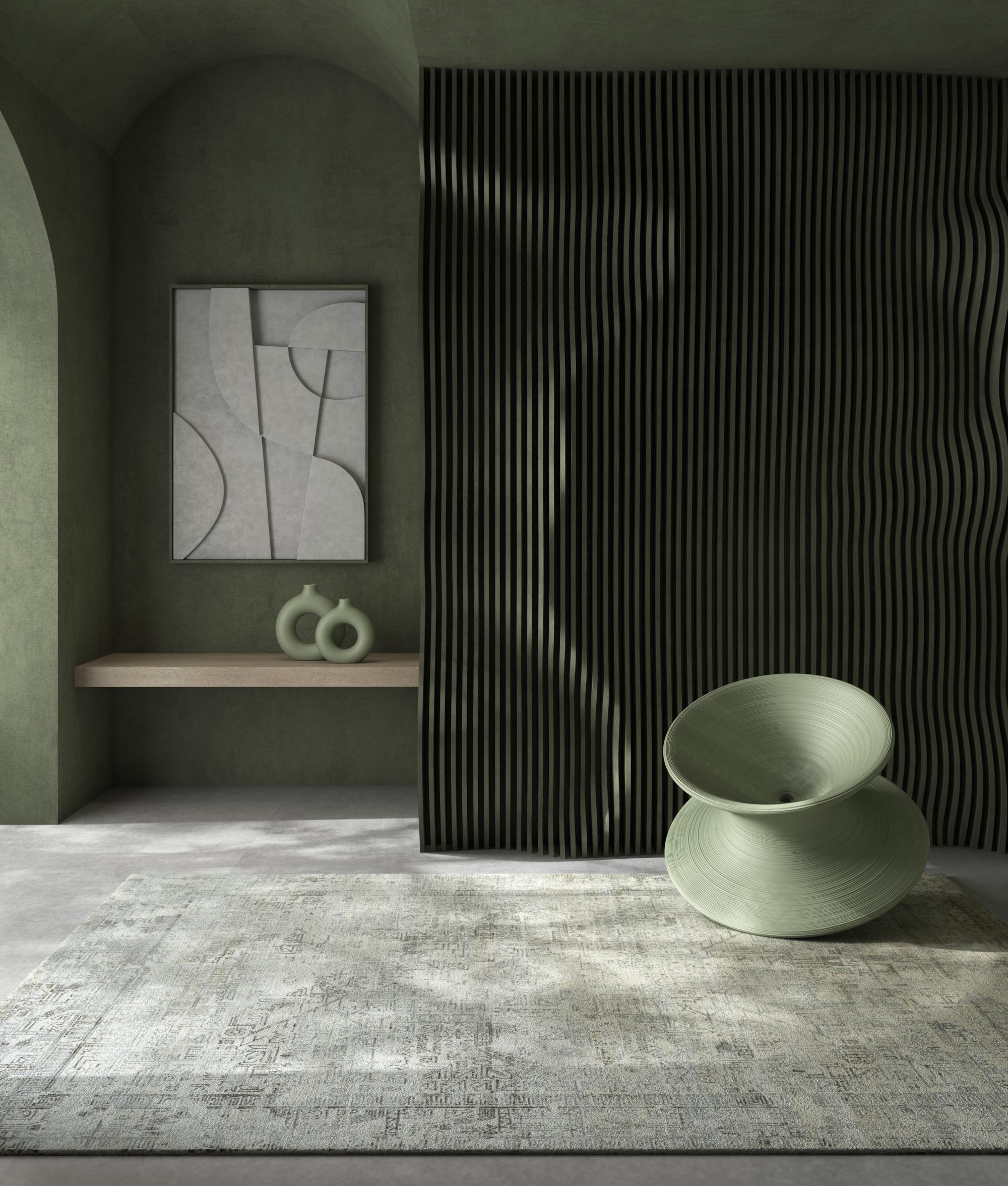 Intraprendi un viaggio di ineguagliabile eleganza con il nostro tappeto annodato a mano, una fusione perfetta di tradizione e fascino contemporaneo. L'intricato arazzo, ispirato ai disegni marocchini, vanta un eclettico miscuglio di motivi che