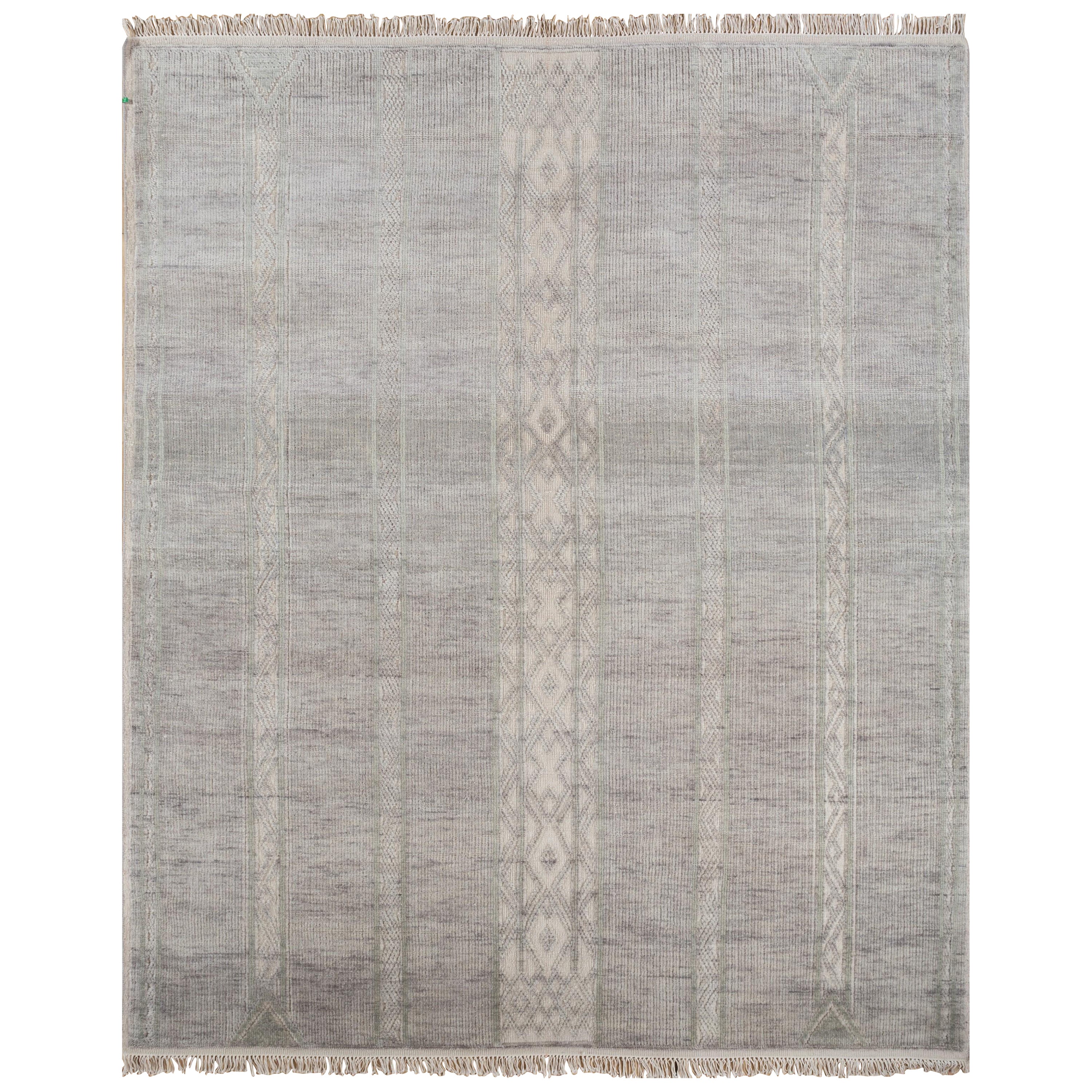 Rural Bliss Mosaic Nickel & Weiß 240X300 cm Handgeknüpfter Teppich im Angebot