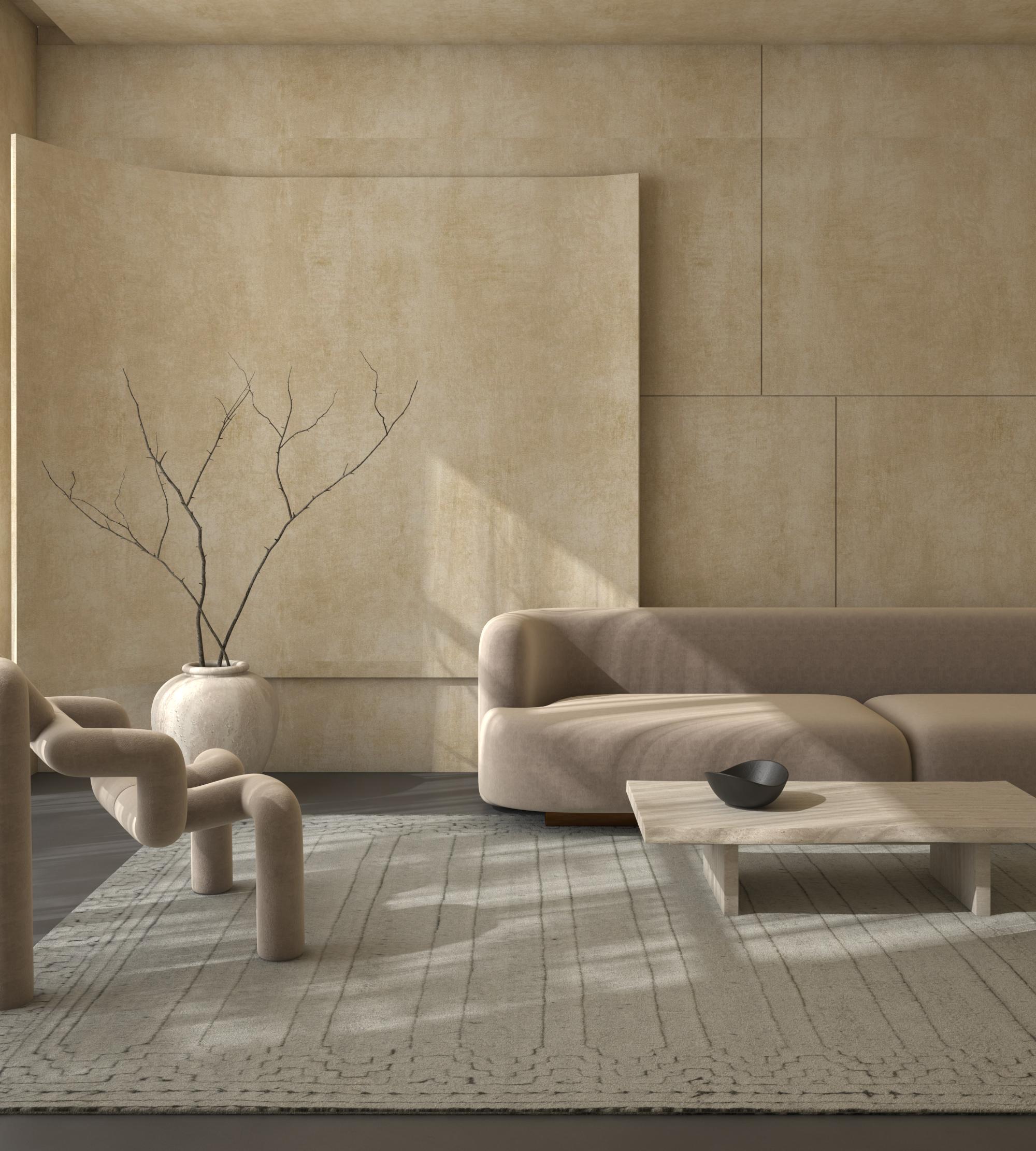 Confectionné avec une attention méticuleuse aux détails, ce tapis de luxe de notre collection Manifest est une incarnation de l'élégance et du design contemporain. Le tapis noué à la main affiche une couleur blanche immaculée qui rappelle la neige