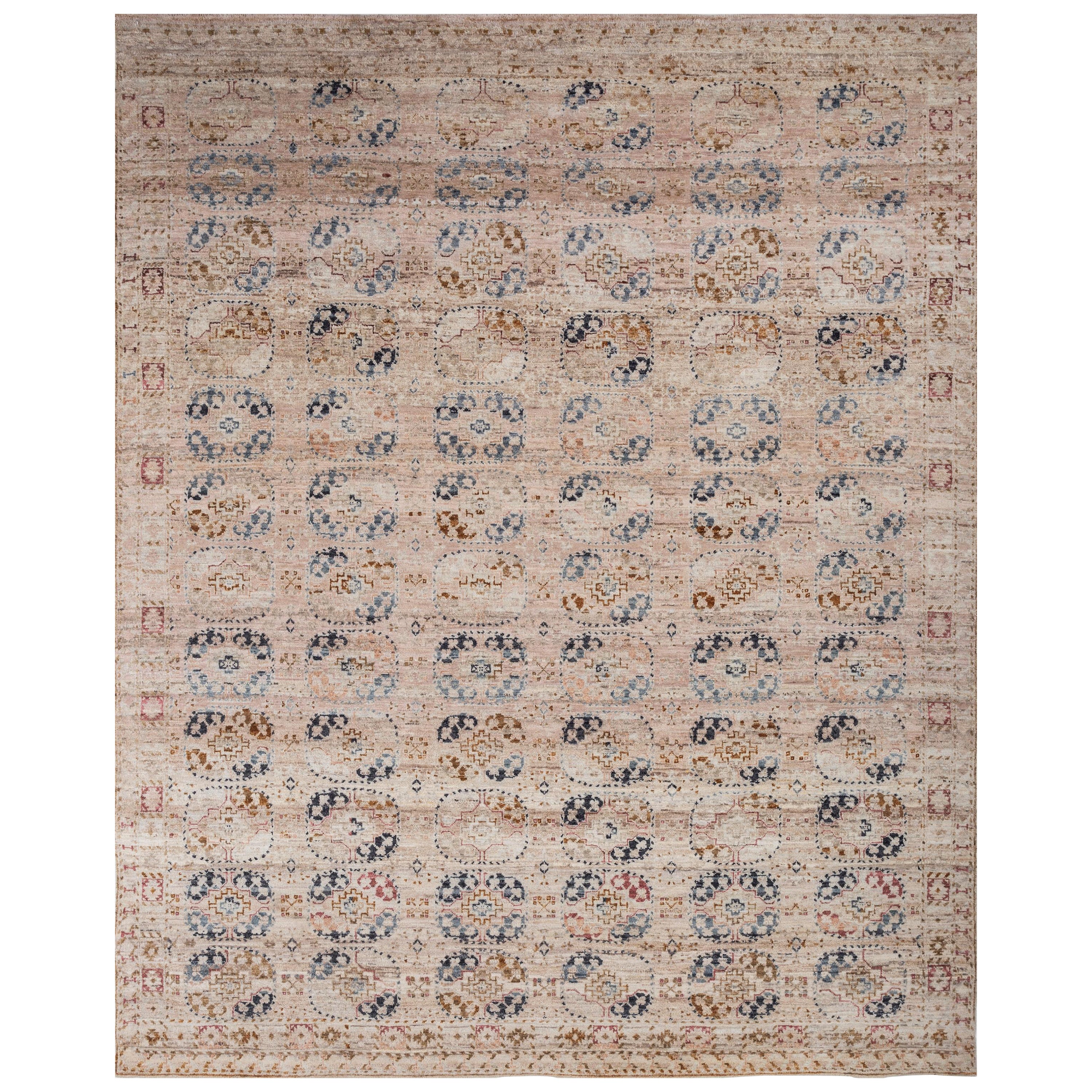 Jaipur Rugs 8X10 Feet Hand Knotted Carpet Wool Ivory Transitional Vintage Rug
