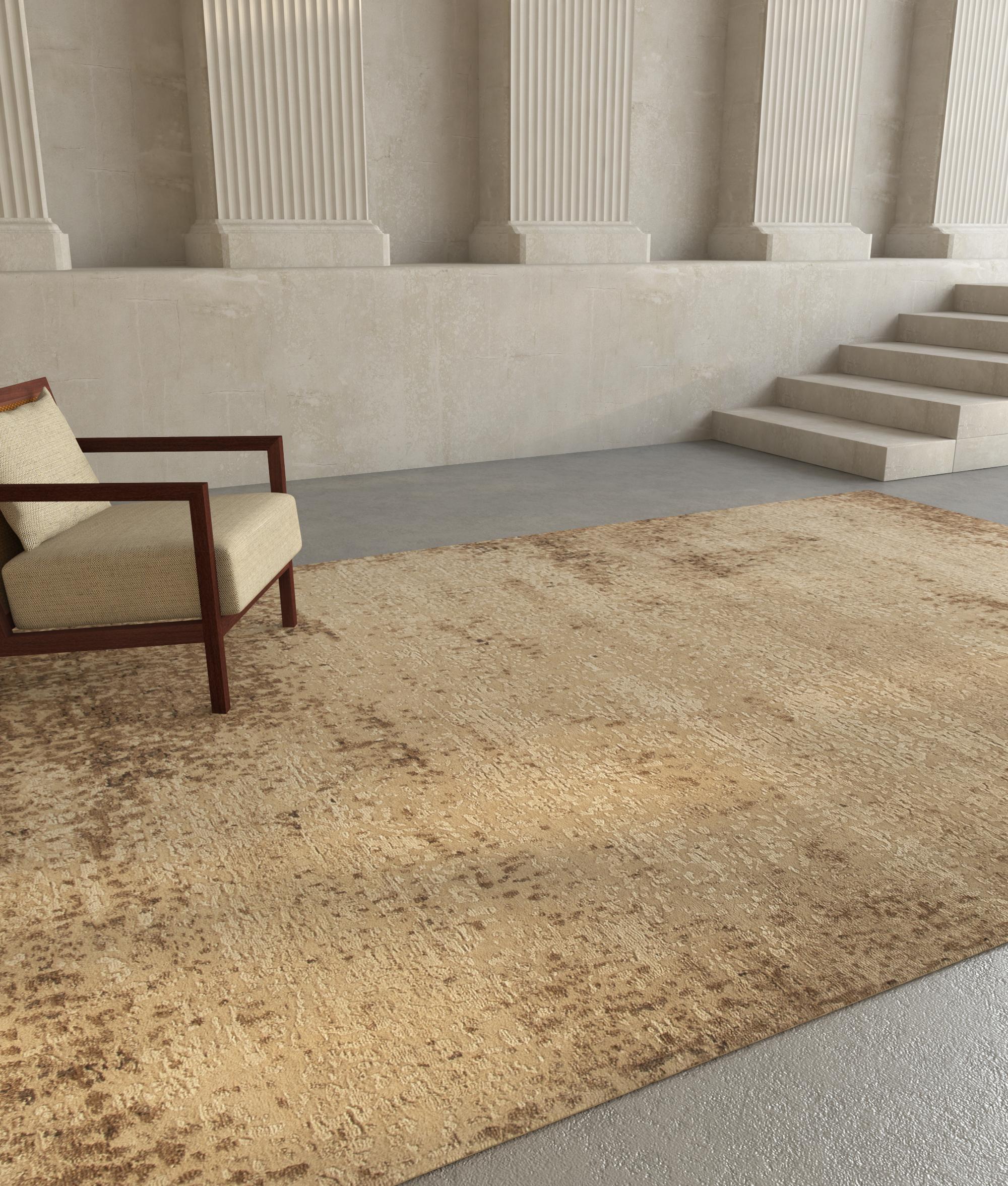 Alfombras Jaipur La decadencia gradual de las civilizaciones hacia el desorden: los motivos de esta colección parecen crear esa sensación de desorden y, sin embargo, hay una sensación casi hipnótica de calma y paz en cada uno de ellos. Es de esta