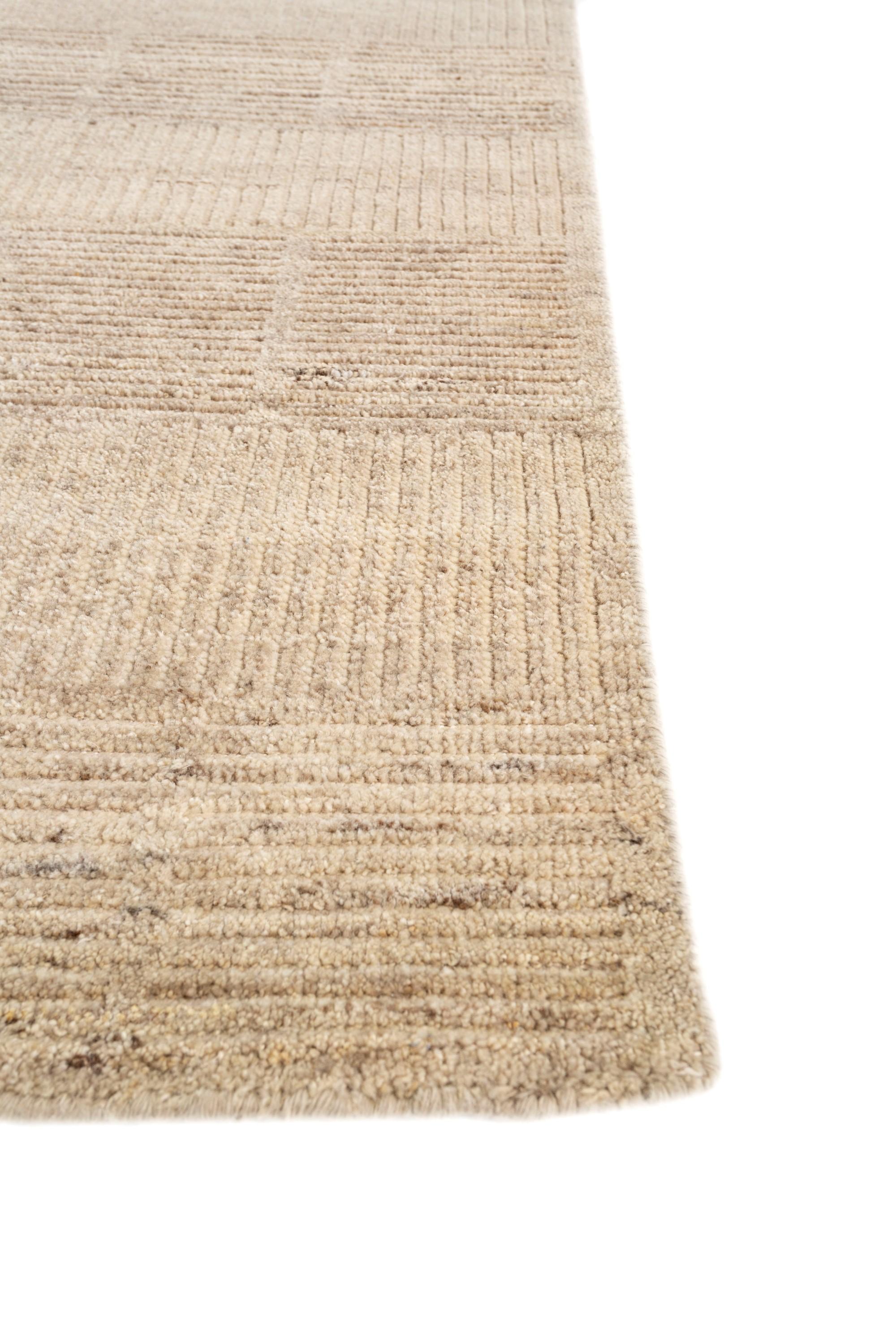 Indian Jaipur Rugs 8x10 Feet Hand knotted Carpet Wool Modern Beige And Brown Rug For Sale