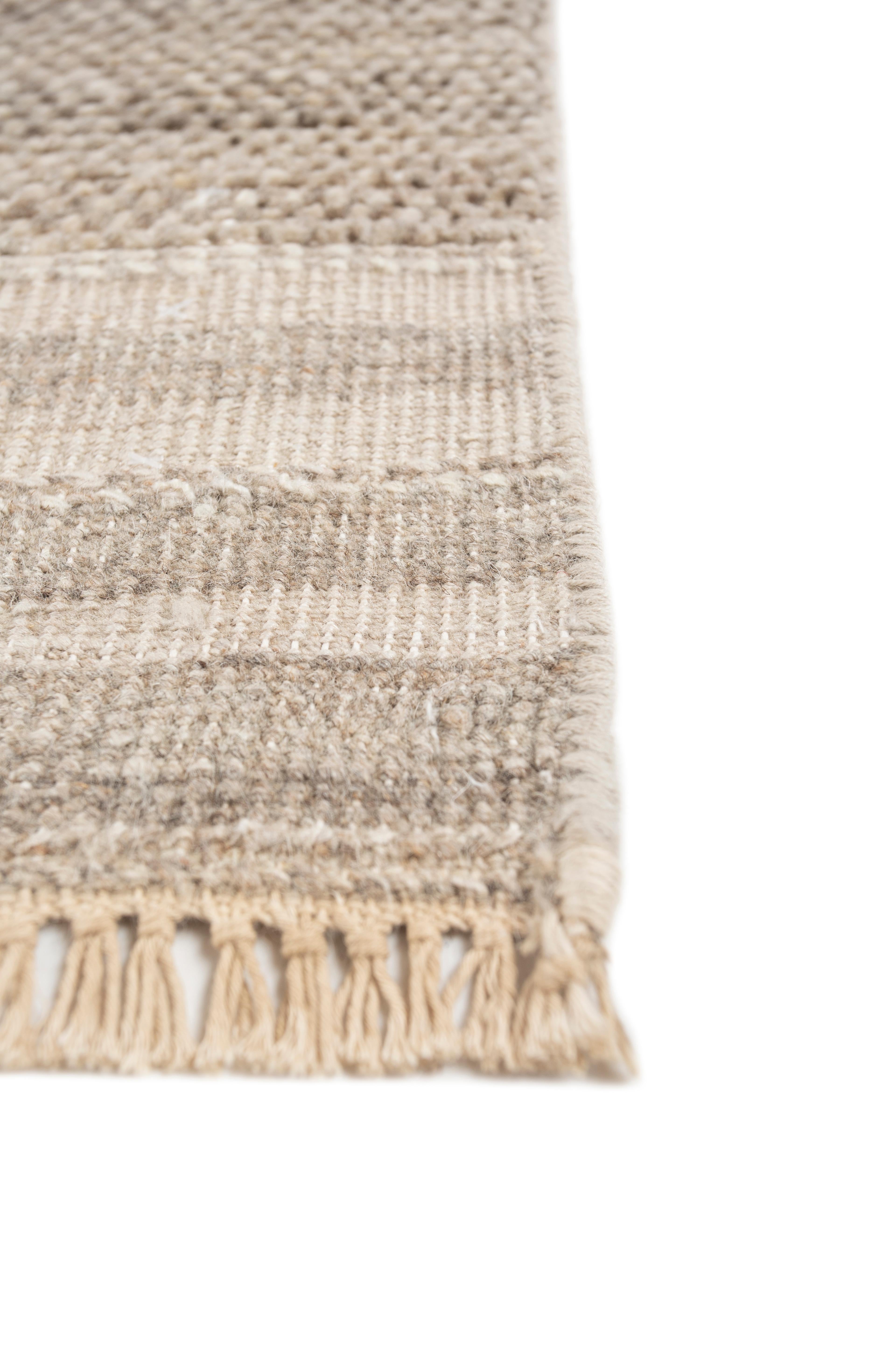 Moderne Jaipur Rugs Tapis 8x10 pieds noués à la main Tapis moderne en laine beige et marron en vente