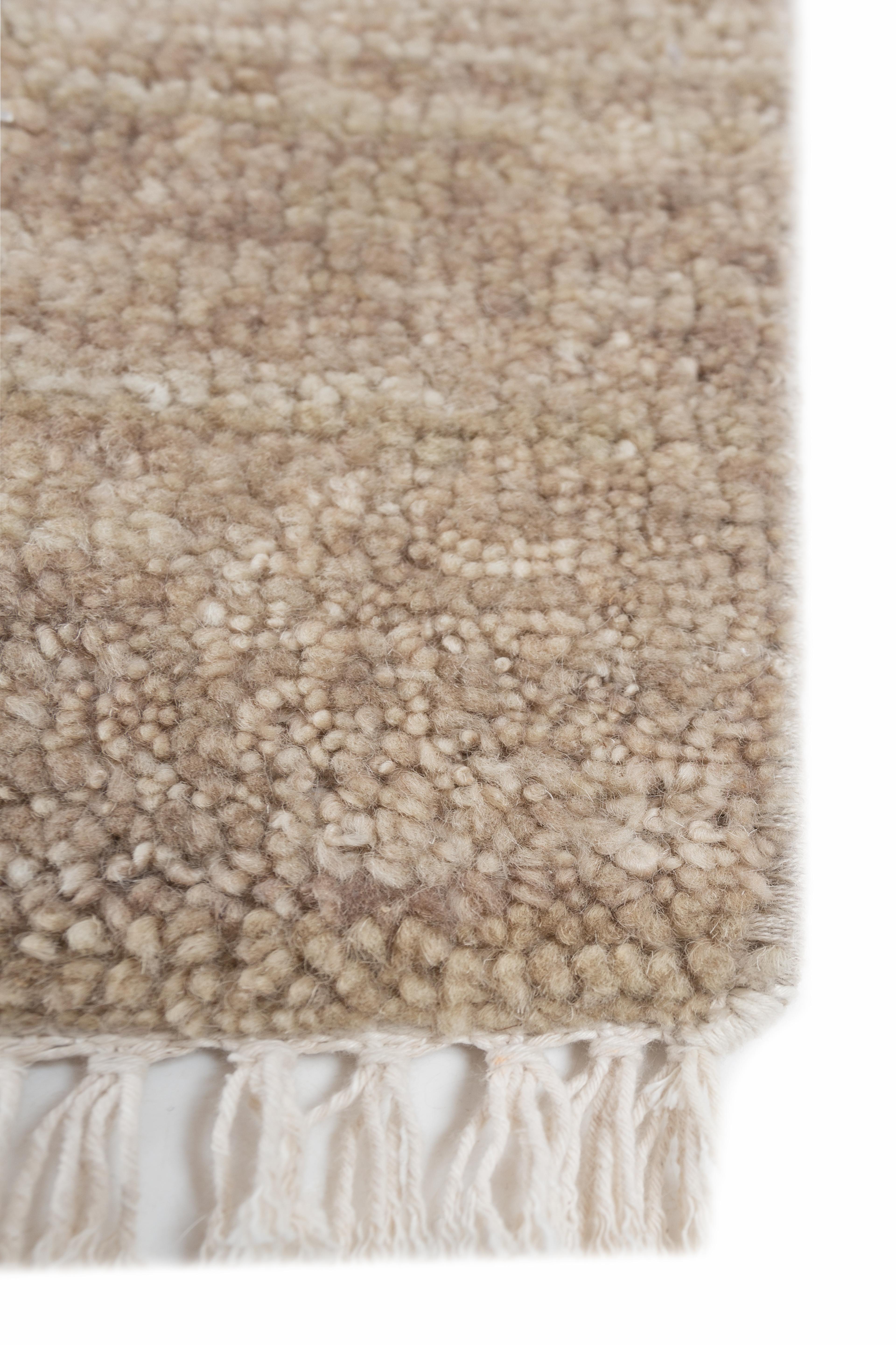 Moderno Jaipur Rugs 8x10 Piedi Tappeto annodato a mano in lana moderno beige e marrone in vendita
