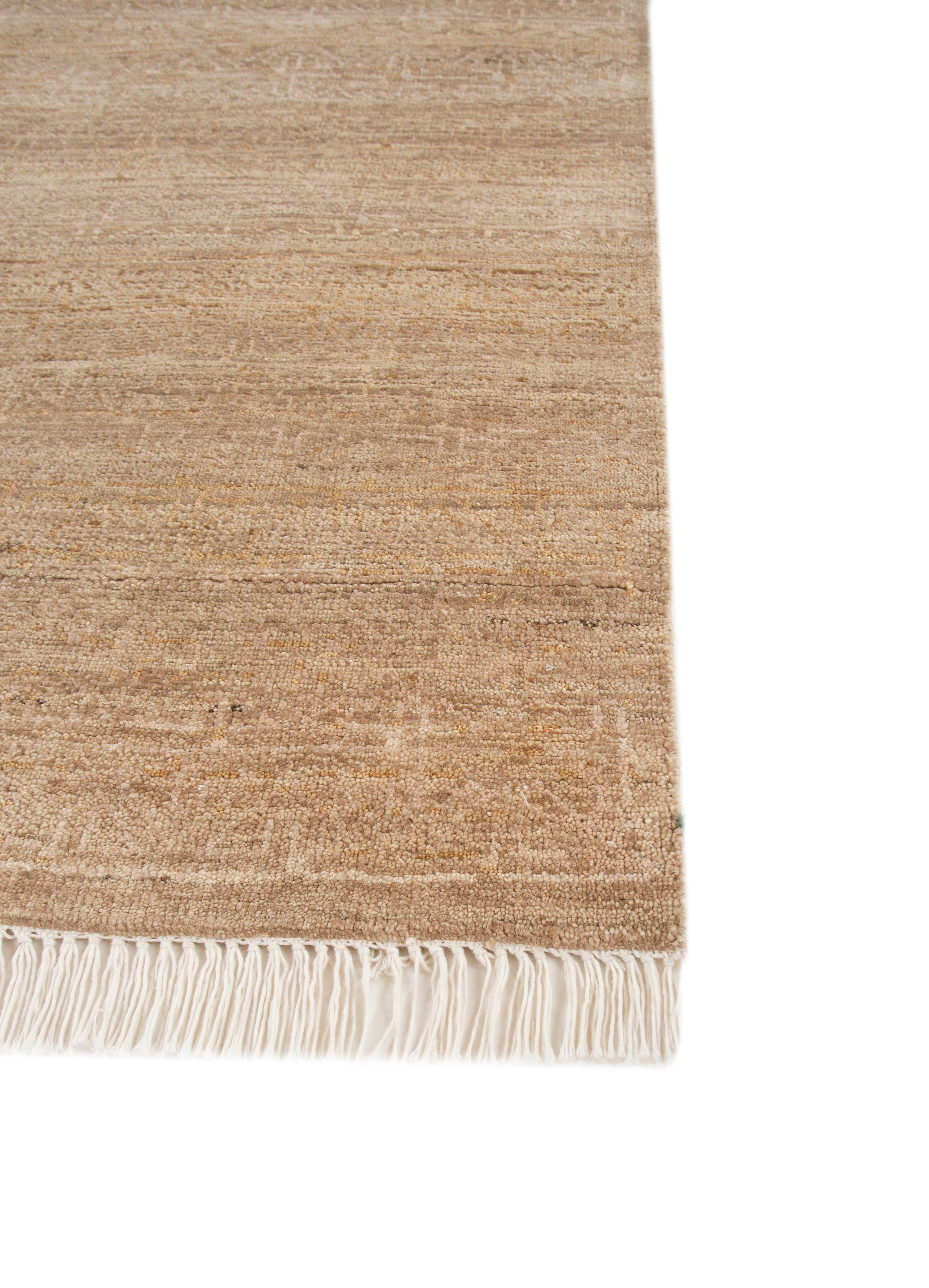 Moderno Jaipur Rugs 8x10 Piedi Tappeto annodato a mano in lana moderno beige e marrone in vendita