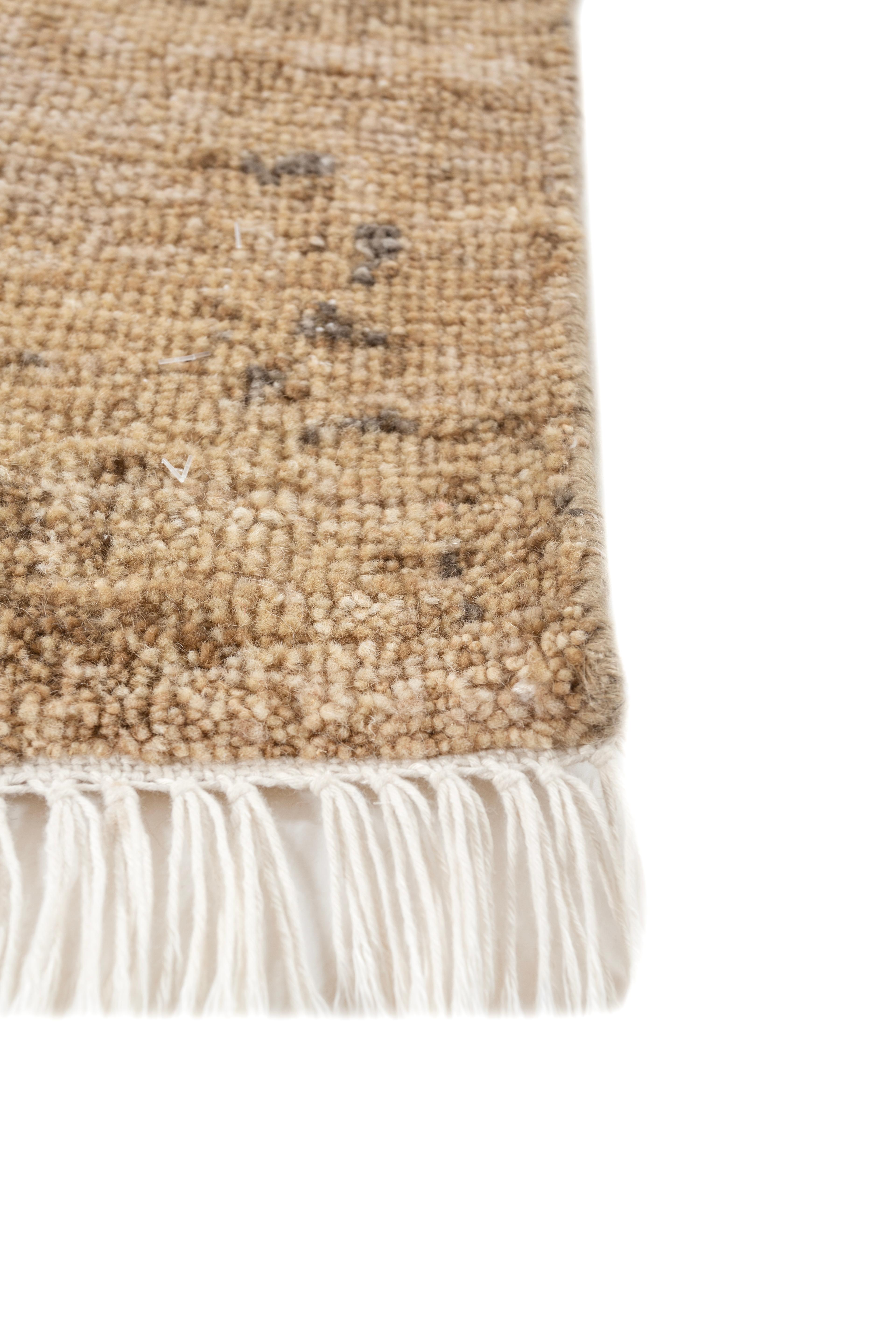 Jaipur Rugs 8x10 Feet Hand geknüpft Teppich Wolle Modern Beige Und Braun Teppich (Moderne) im Angebot