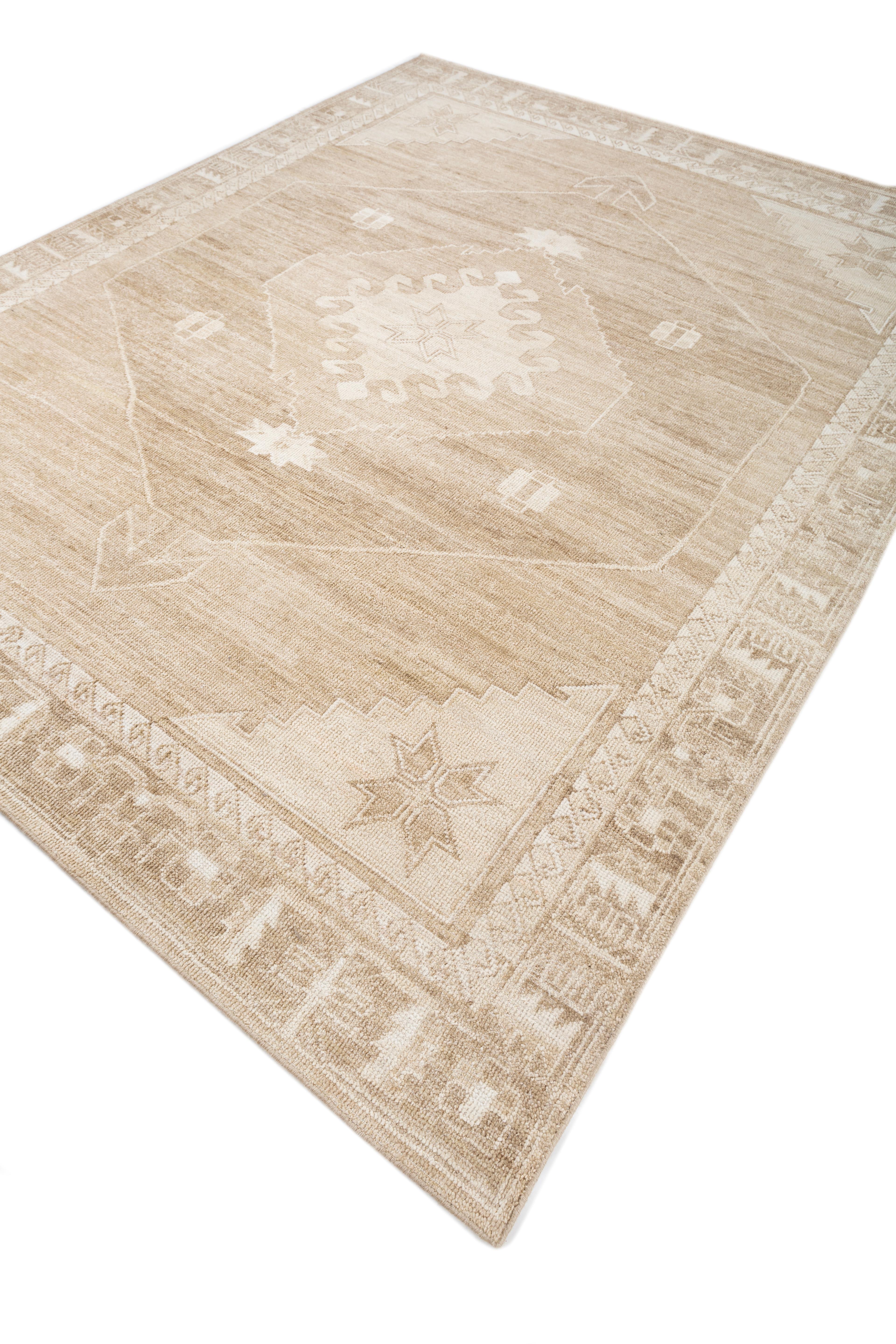 Jaipur Rugs 8x10 Pies Alfombra De Lana Anudada A Mano Alfombra Moderna Beige Y Marrón Indio en venta