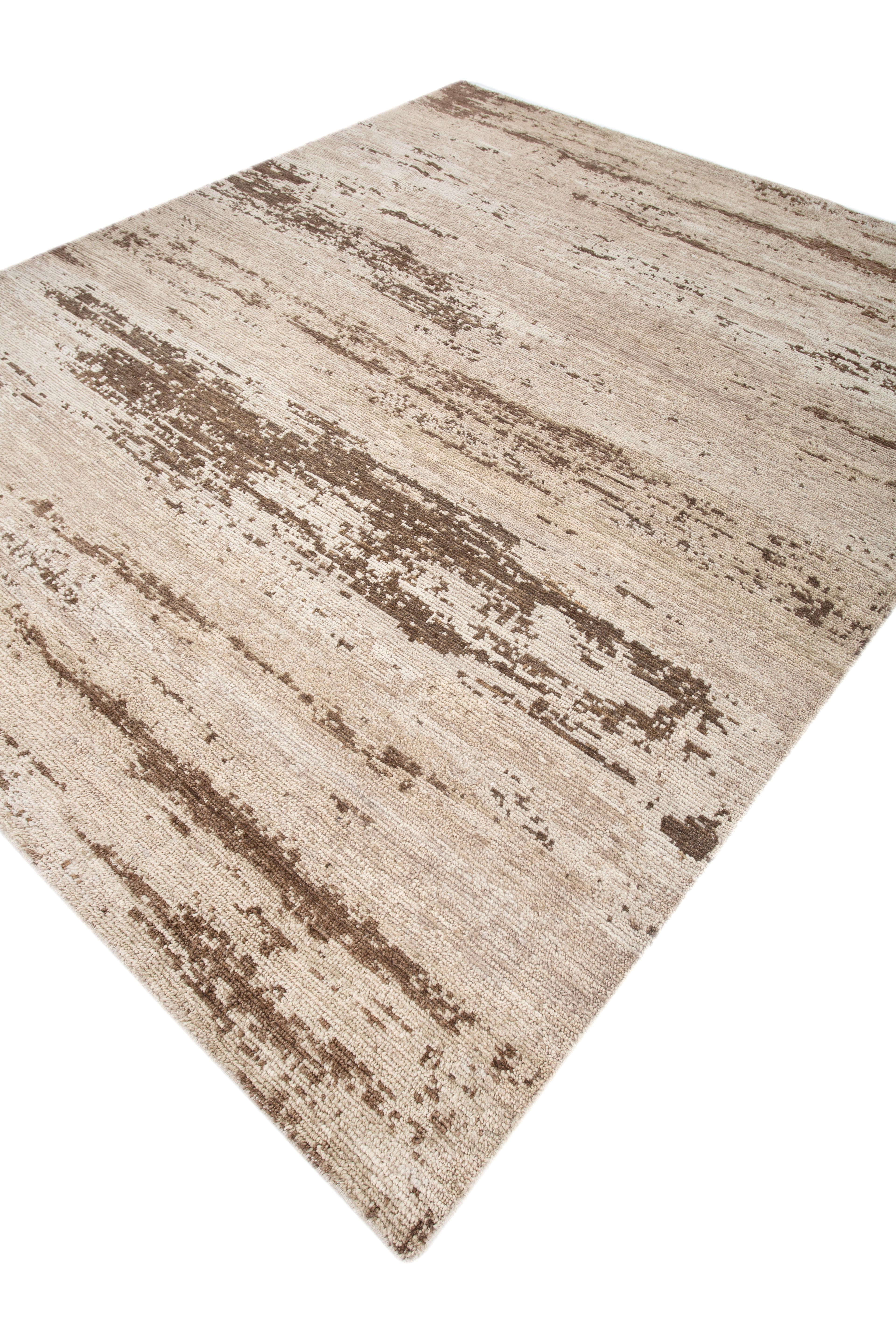 Jaipur Rugs 8x10 Pies Alfombra De Lana Anudada A Mano Alfombra Moderna Beige Y Marrón Indio en venta
