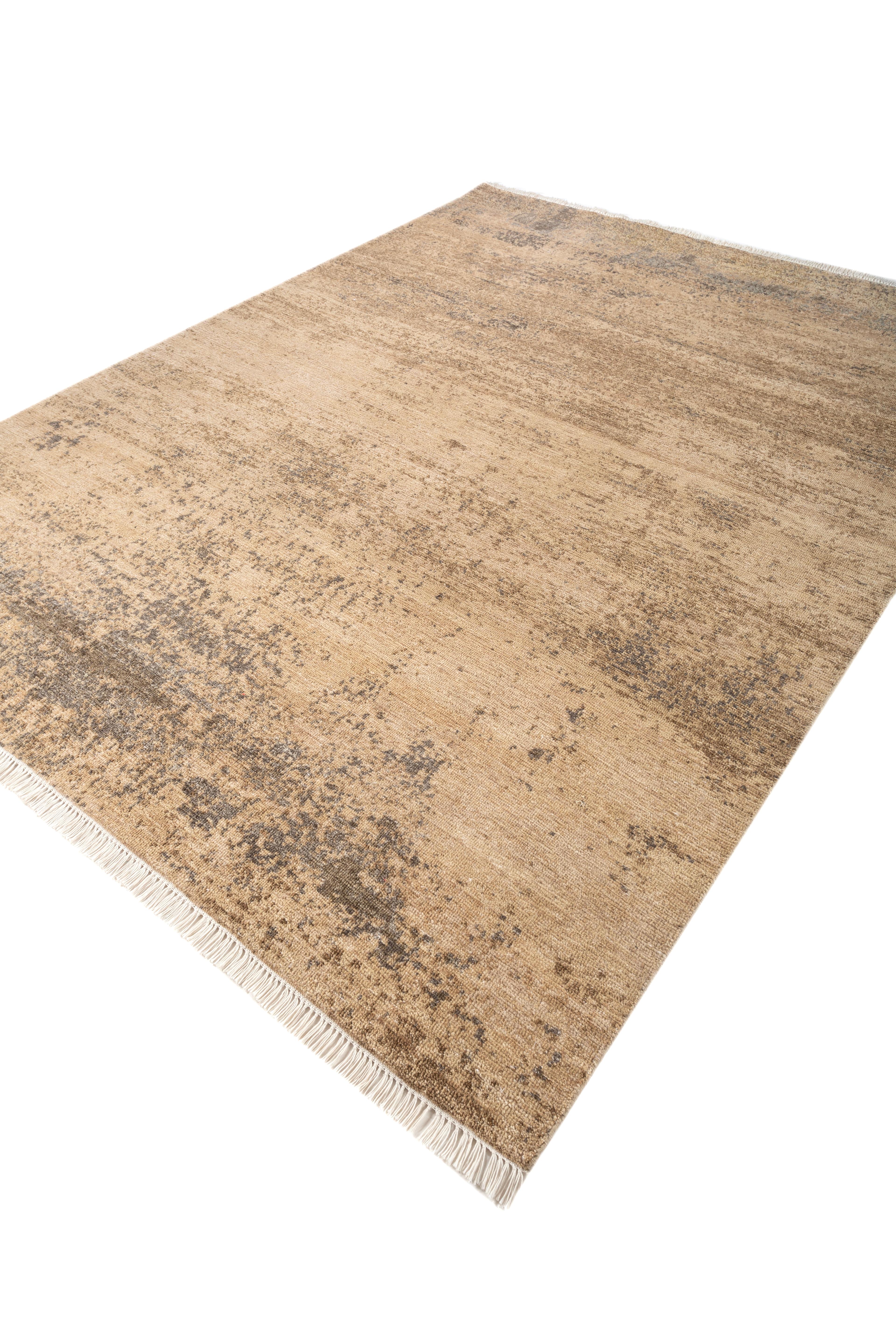 Jaipur Rugs 8x10 Feet Hand geknüpft Teppich Wolle Modern Beige Und Braun Teppich (Indisch) im Angebot