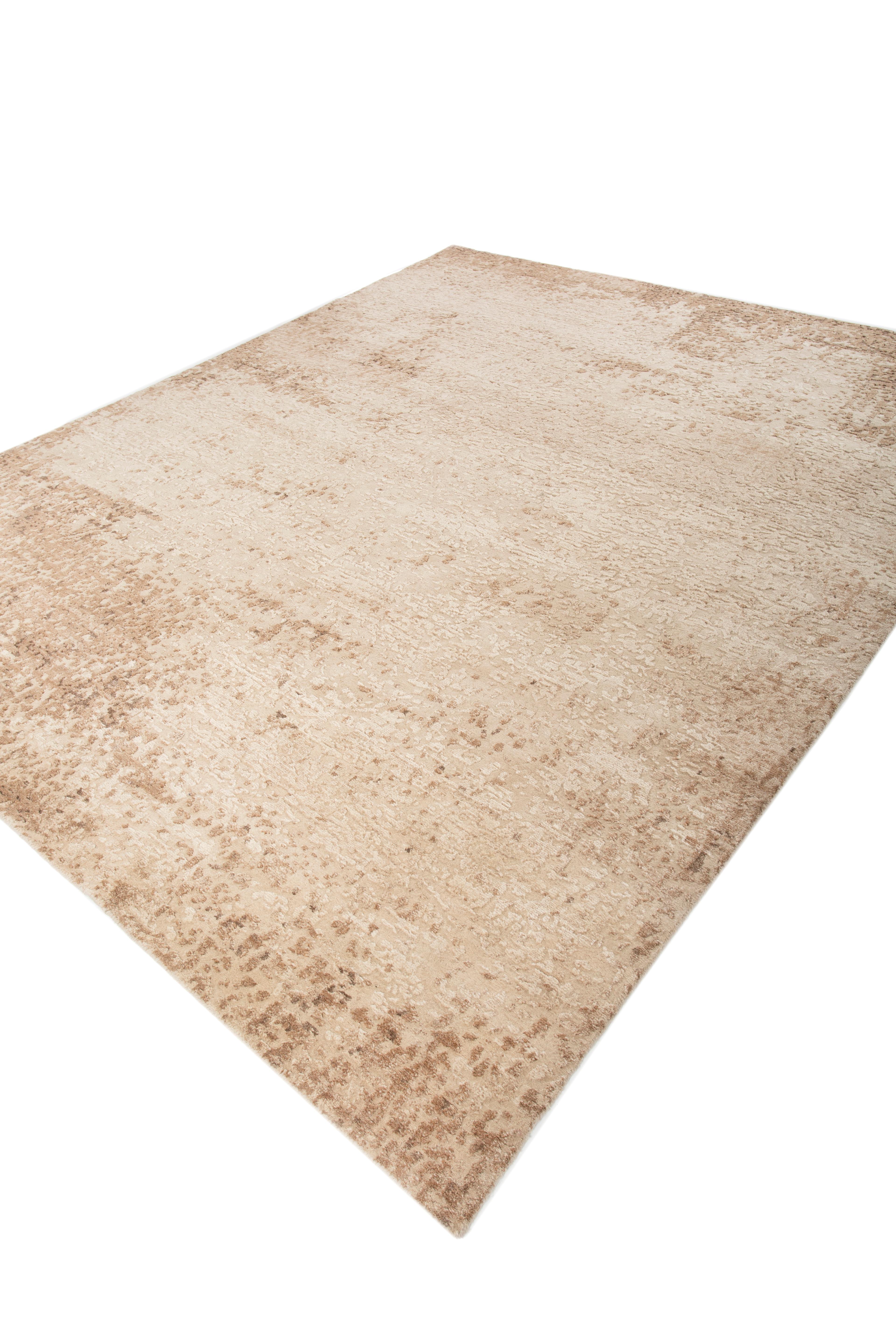 Jaipur Rugs 8x10 Pies Alfombra De Lana Anudada A Mano Alfombra Moderna Beige Y Marrón Anudado a mano en venta