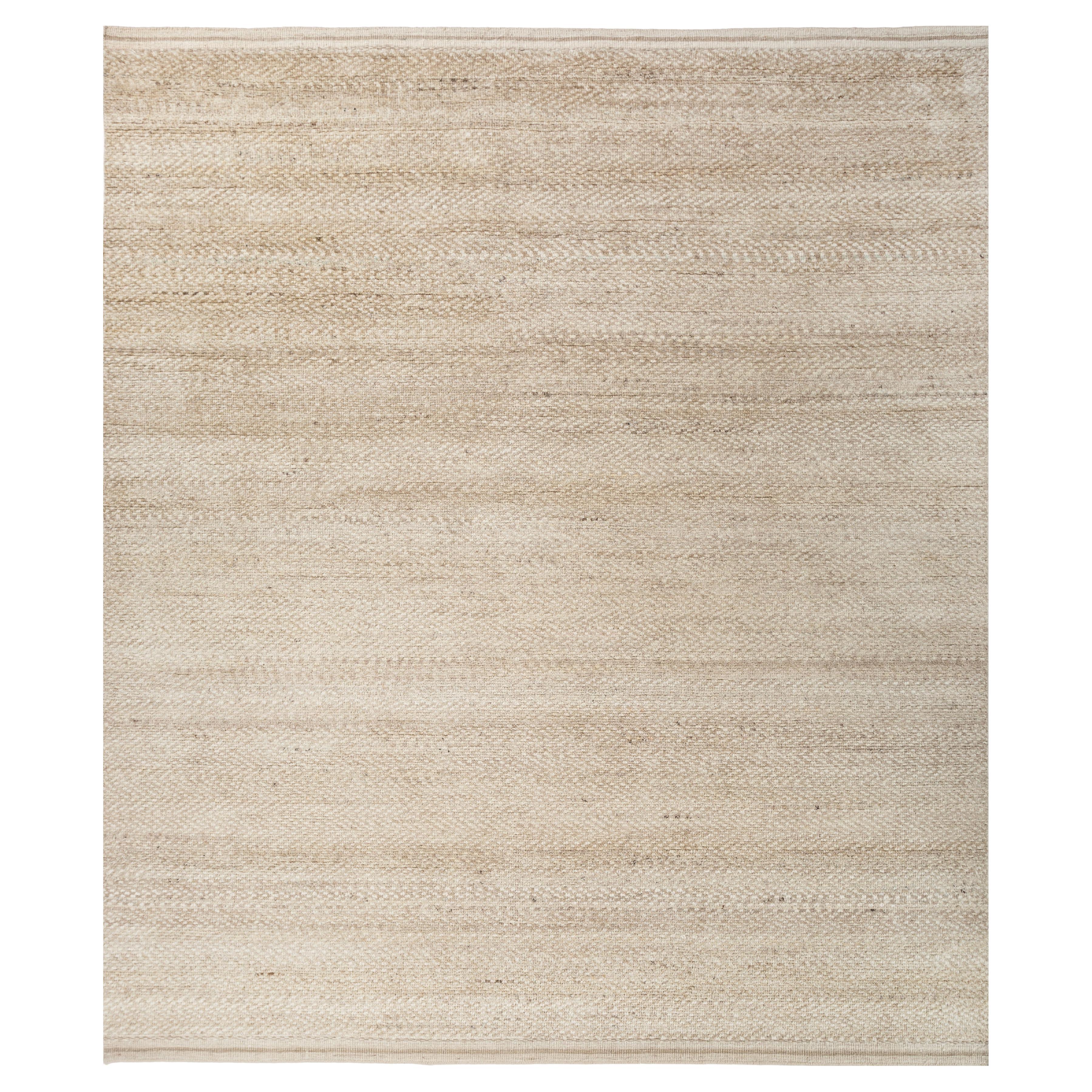 Jaipur Rugs 8x10 Piedi Tappeto annodato a mano in lana moderno beige e marrone
