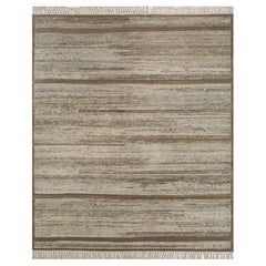 Jaipur Rugs Tapis 8x10 pieds noués à la main Tapis moderne en laine beige et marron