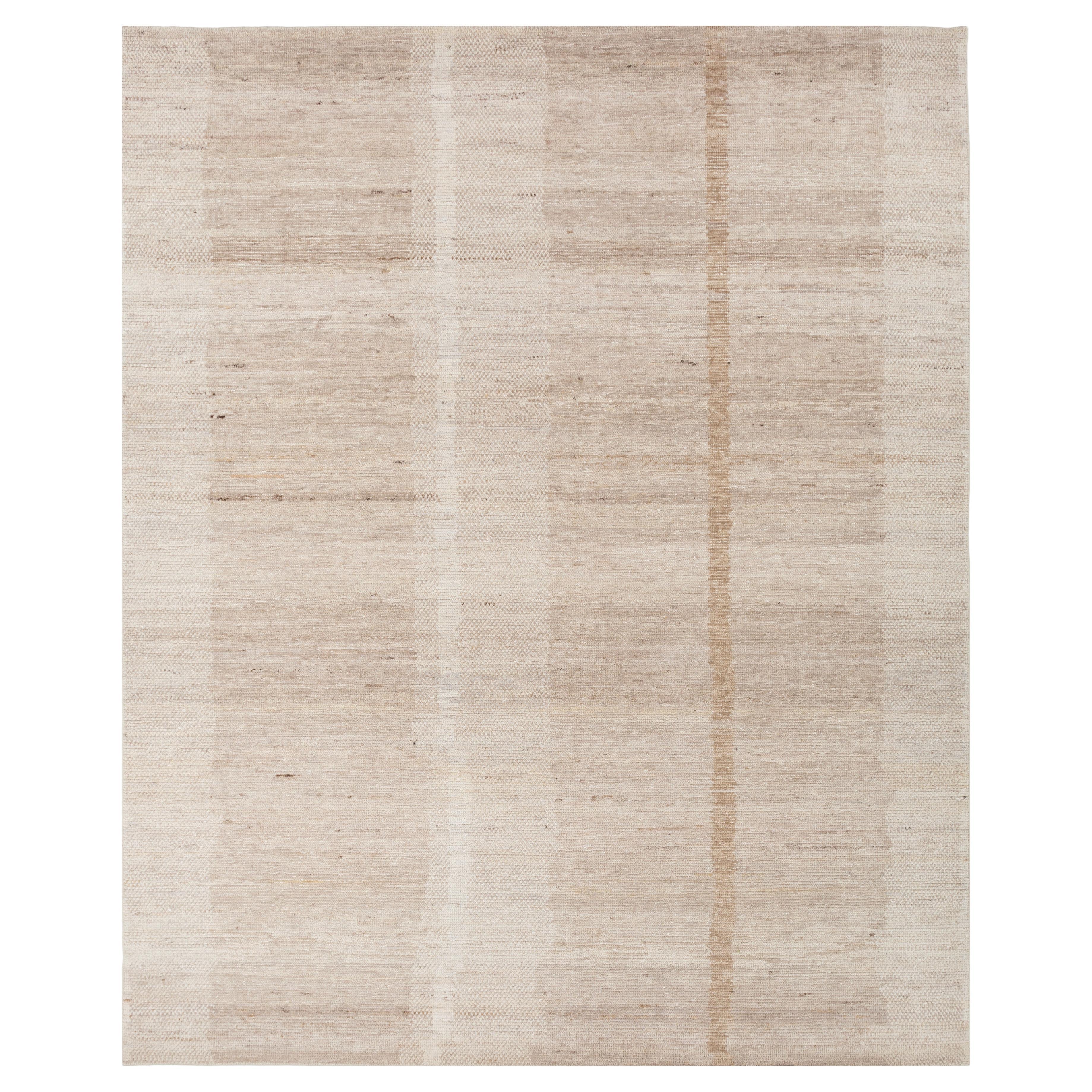 Jaipur Rugs 8x10 Piedi Tappeto annodato a mano in lana moderno Beige e Marrone