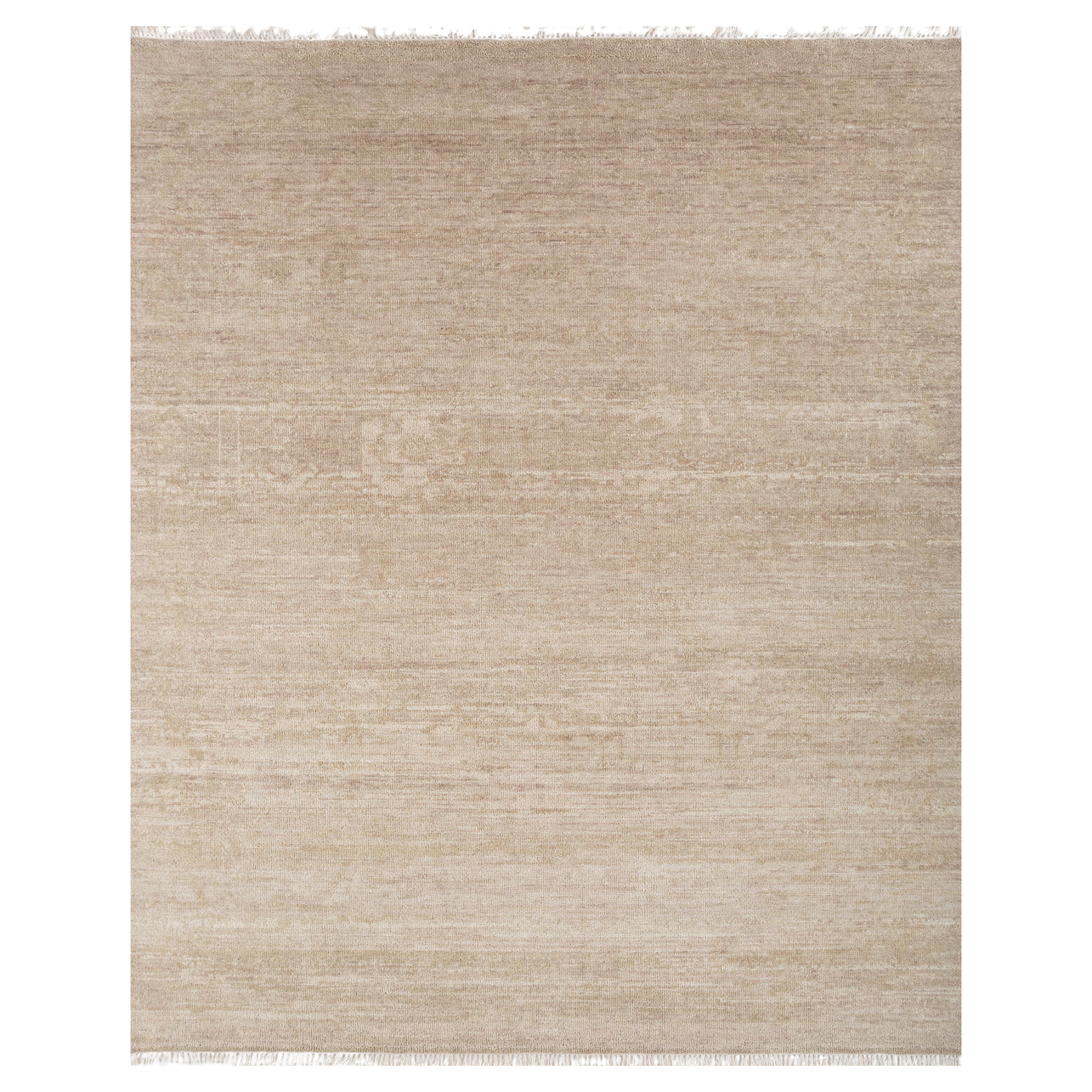 Jaipur Rugs 8x10 Piedi Tappeto annodato a mano in lana moderno beige e marrone