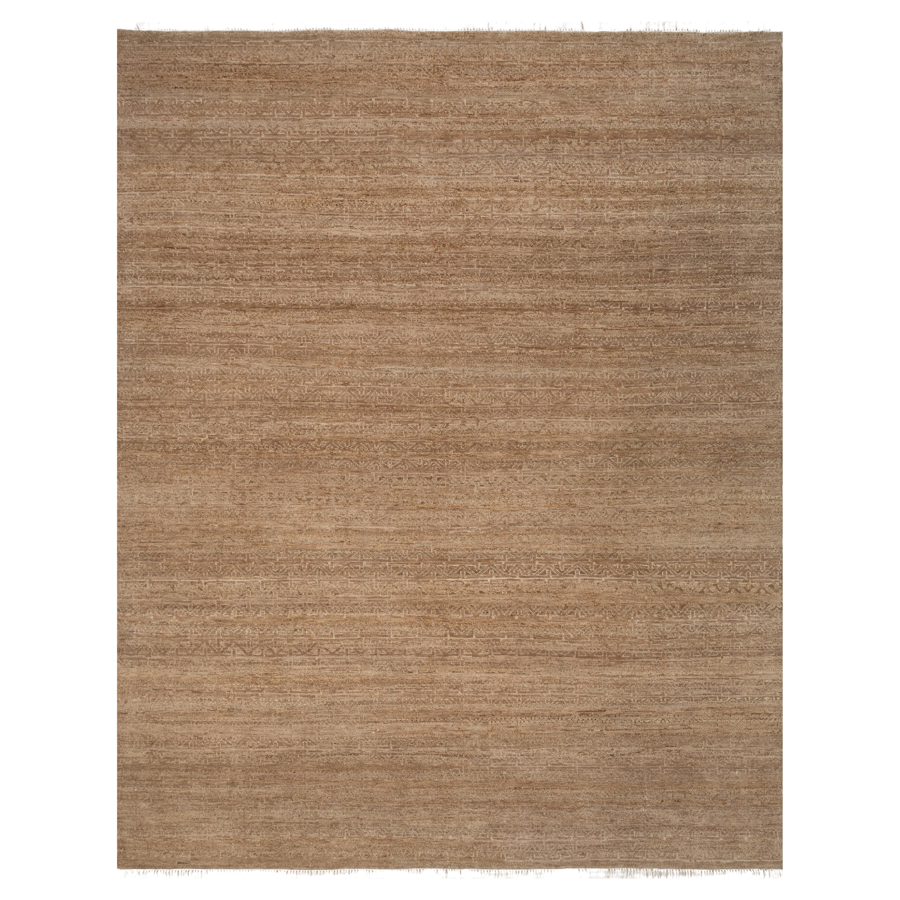 Jaipur Rugs 8x10 Piedi Tappeto annodato a mano in lana moderno beige e marrone in vendita