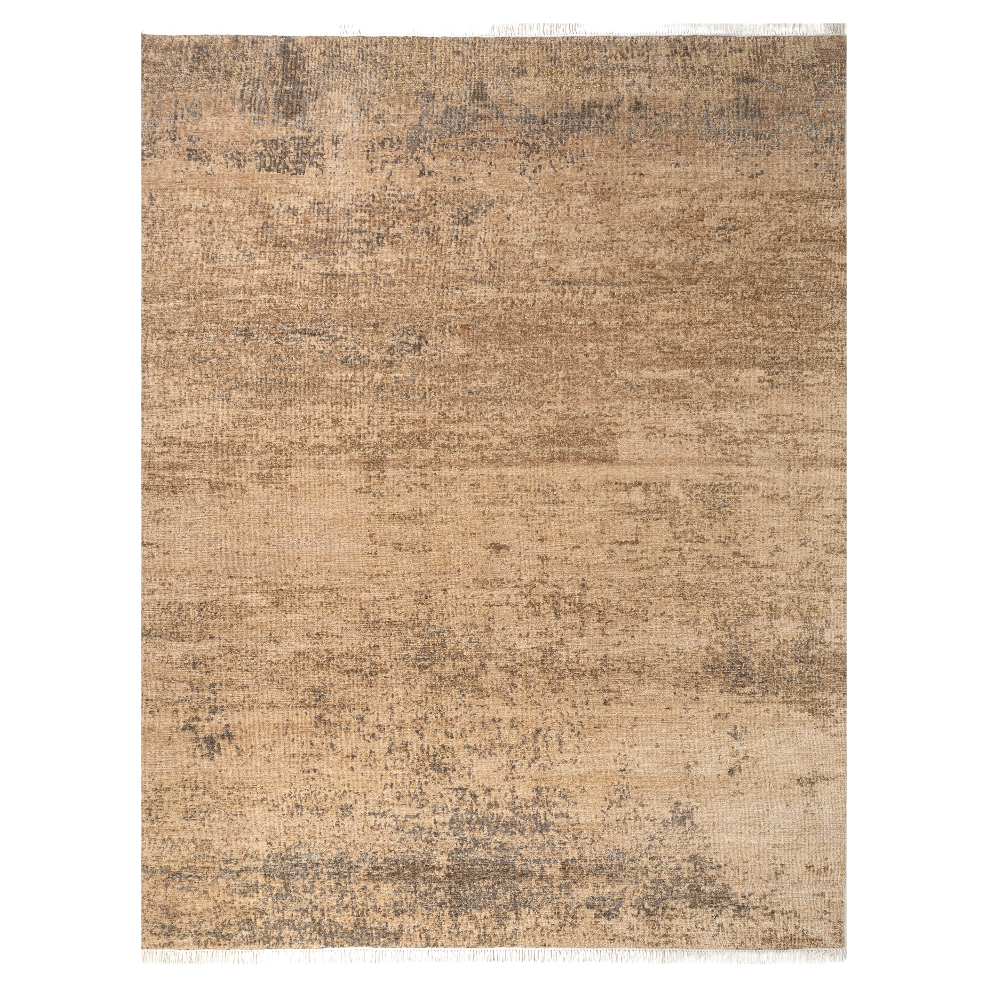 Jaipur Rugs 8x10 Piedi Tappeto annodato a mano in lana moderno beige e marrone