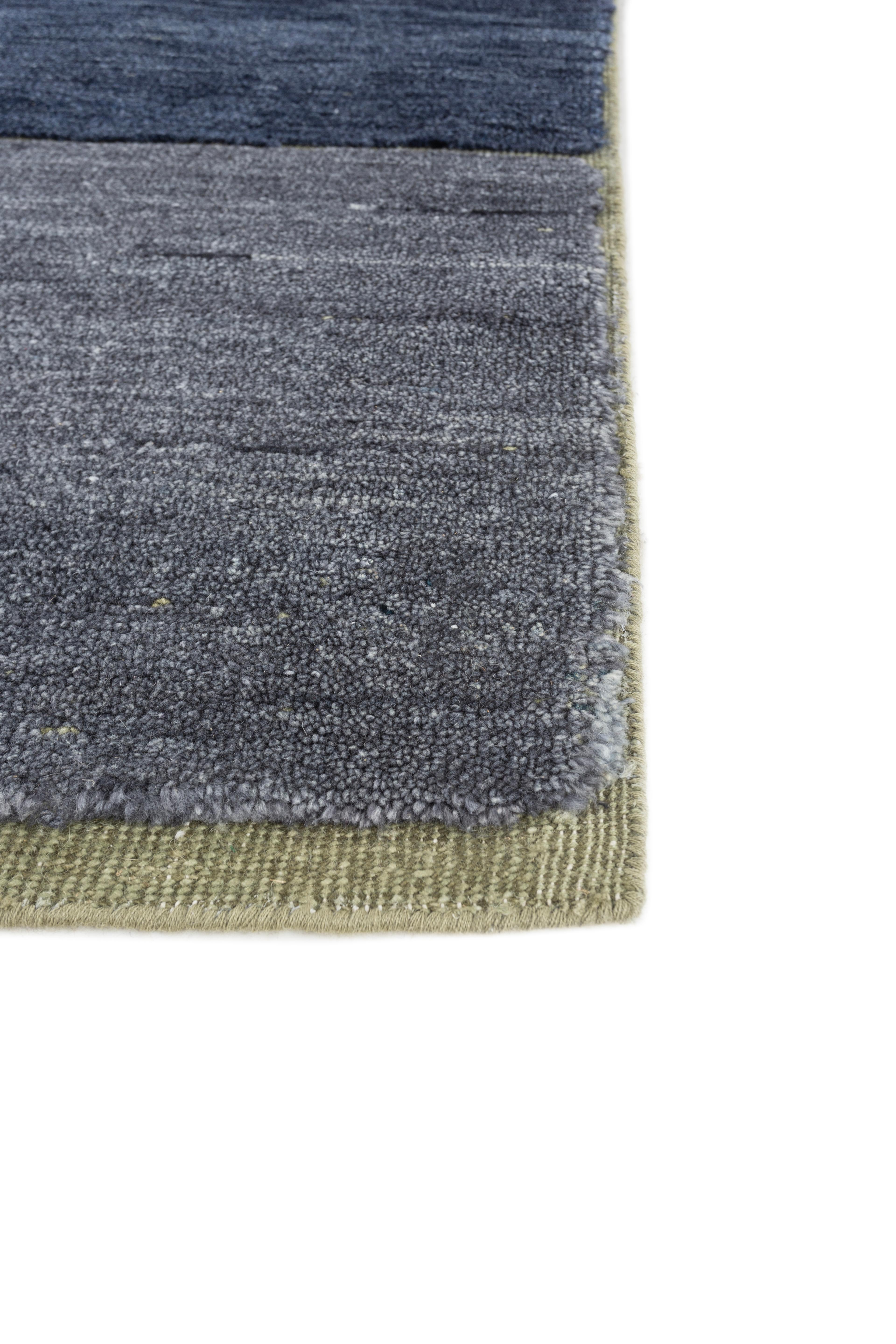 Moderne Jaipur Rugs Tapis 8x10 pieds noués à la main Tapis en laine moderne bleu en vente