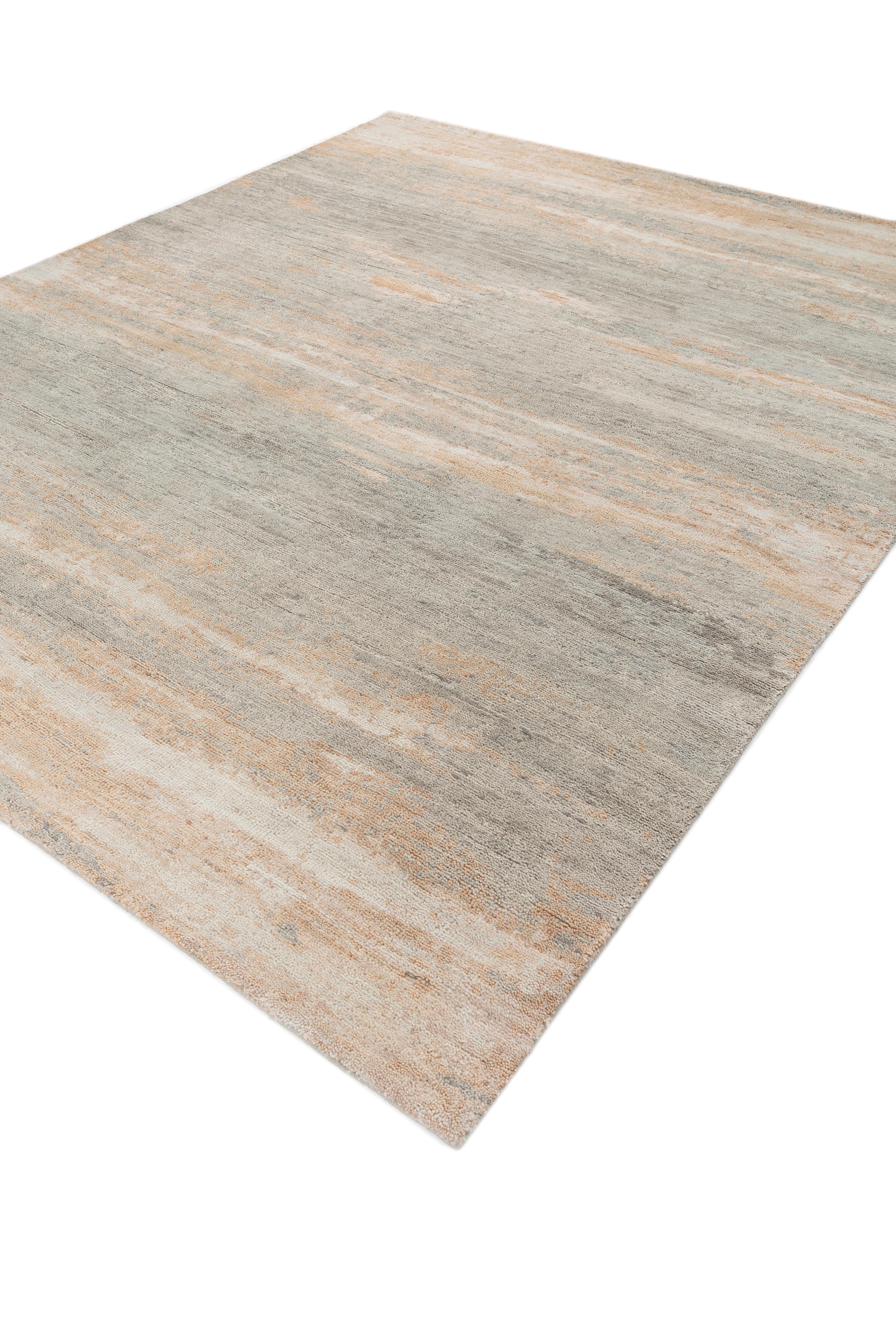 Indien Jaipur Rugs 8X10 pieds Tapis en laine noué à la main Tapis moderne bleu en vente