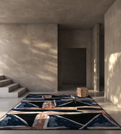 Jaipur Rugs 8x10 Pies Alfombra Anudada a Mano Lana Moderna Alfombra Azul