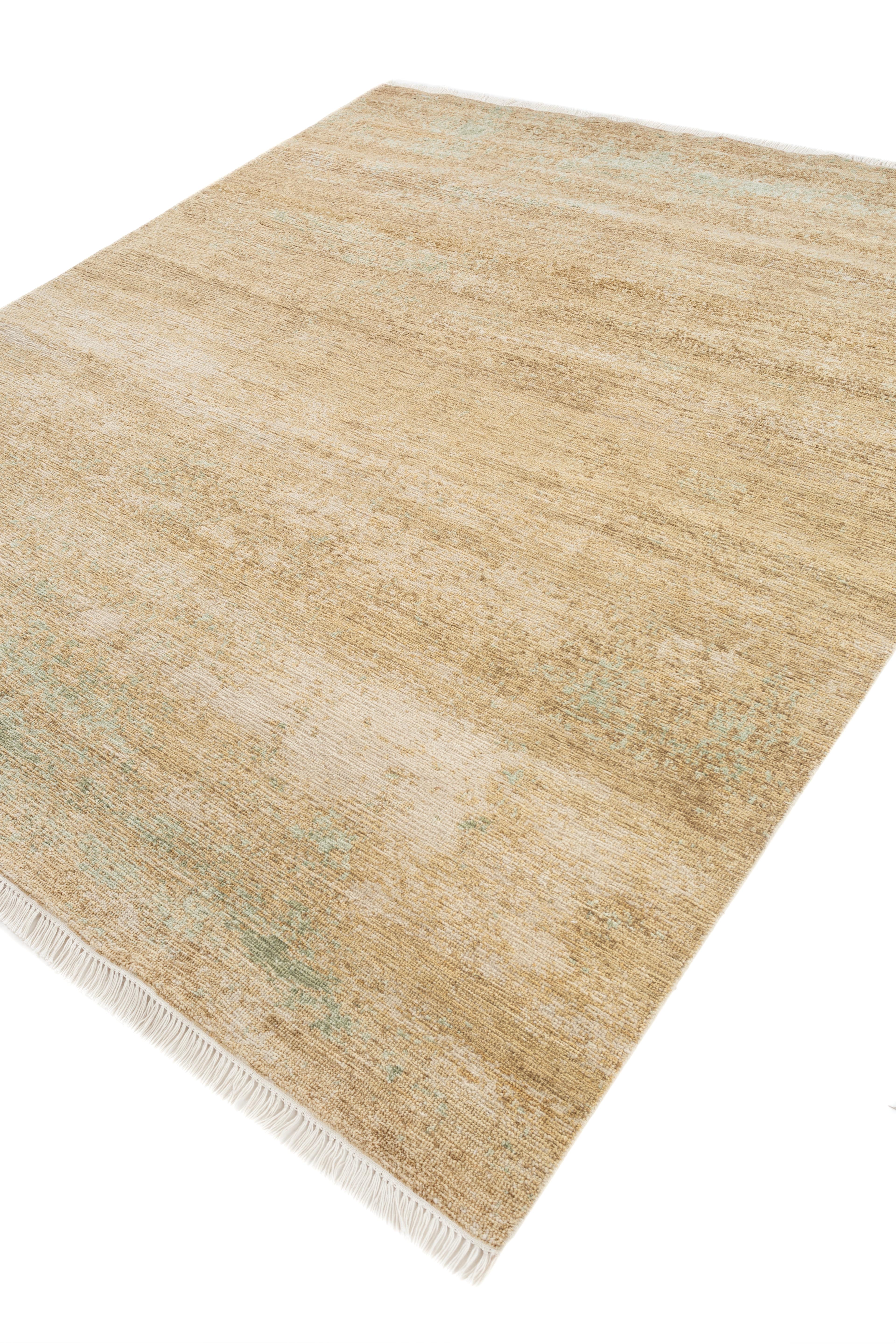 Jaipur Rugs 8x10 Pies Alfombra Anudada a Mano Lana Moderna Alfombra Dorada Indio en venta