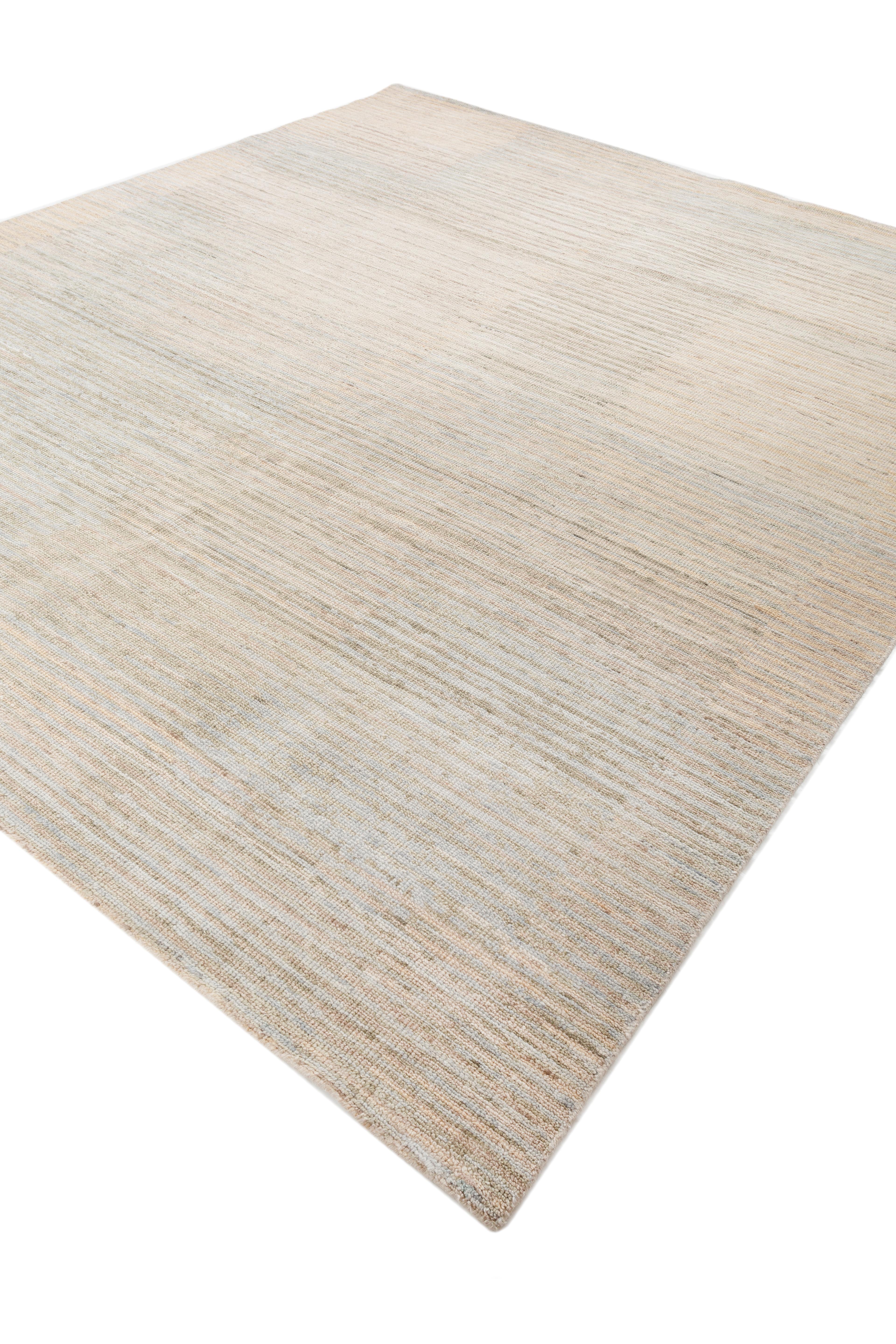 Hand-Knotted Jaipur Rugs 8X10 Feet Hand knotted Carpet Wool Modern Green Rug For Sale