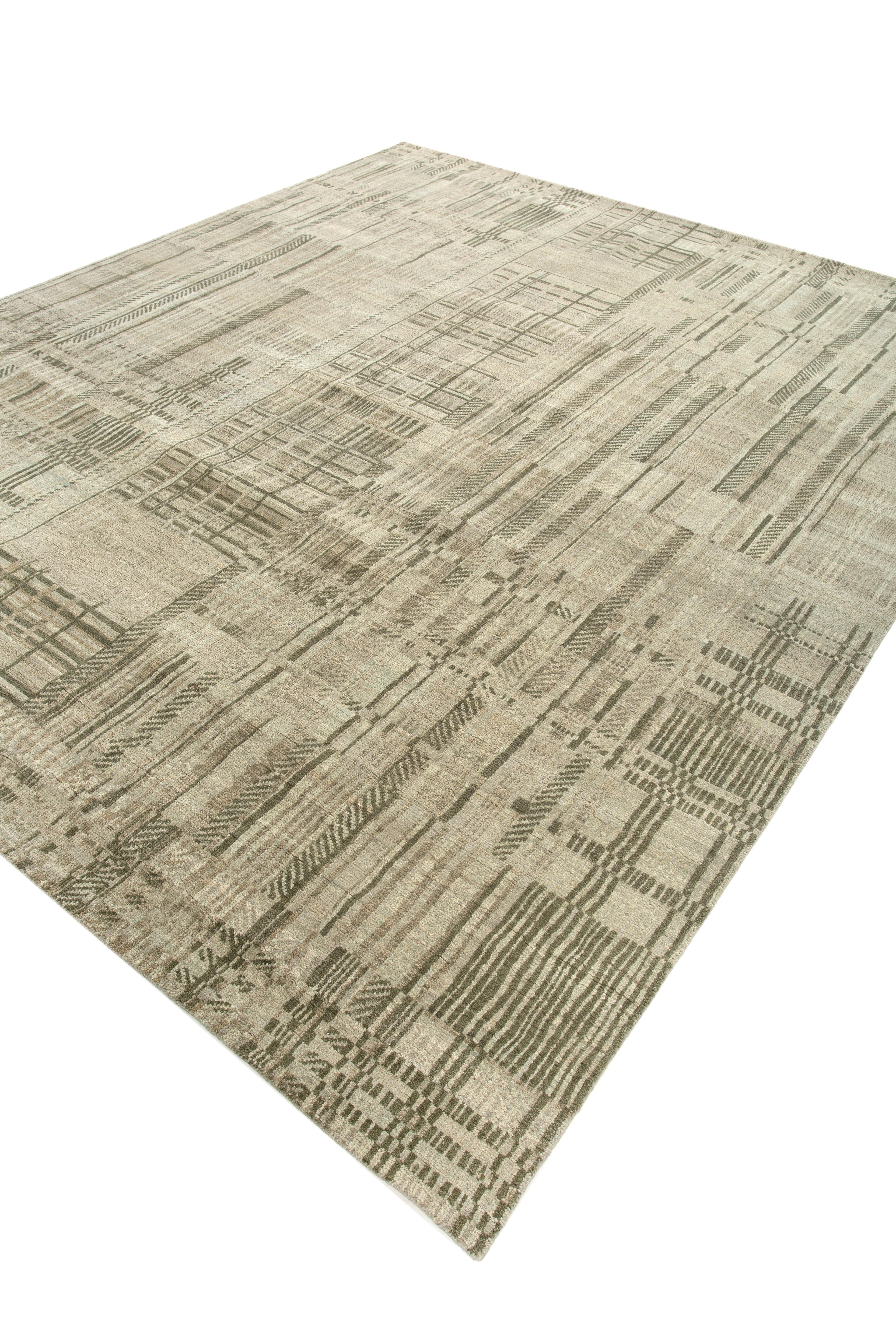 Tappeto Jaipur Rugs 8X10 Piedi Annodato a mano Tappeto in Lana Moderno Verde In condizioni Nuovo in vendita a Milano, IT