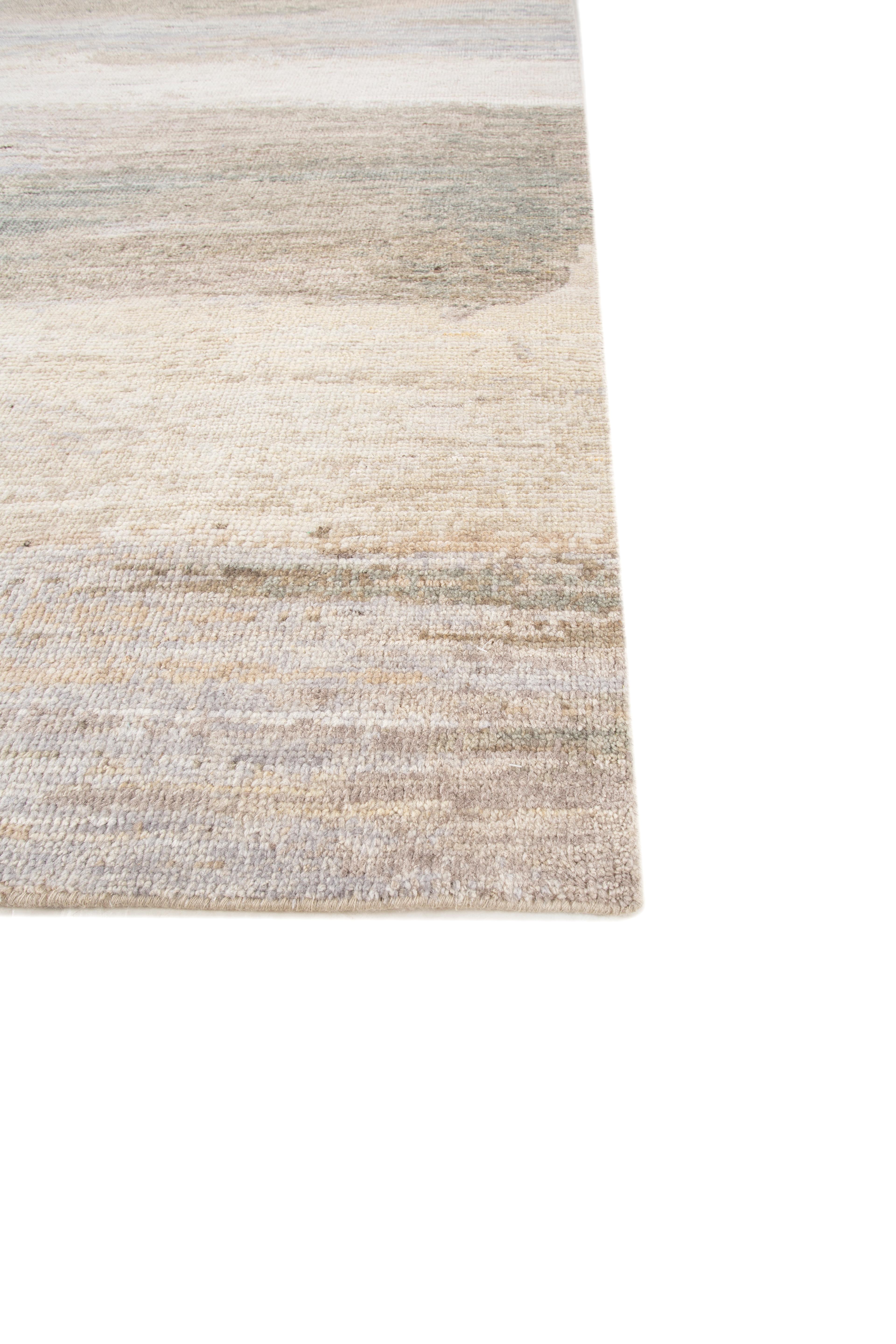 Moderne Jaipur Rugs 8X10 pieds Tapis noué à la main en laine moderne gris et noir en vente