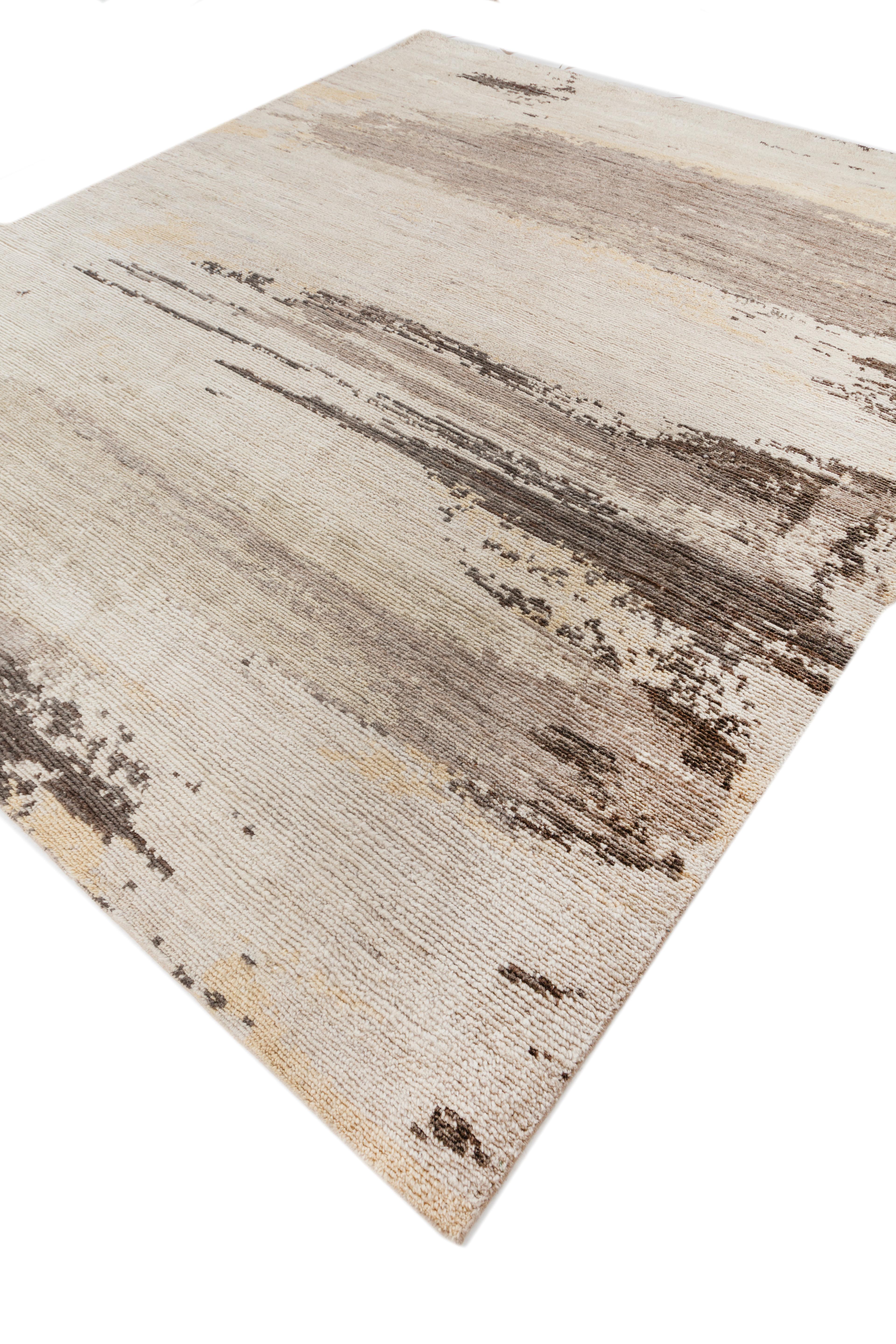 Jaipur Rugs 8x10 Pies Alfombra De Lana Anudada A Mano Alfombra Moderna Gris Y Negra Indio en venta